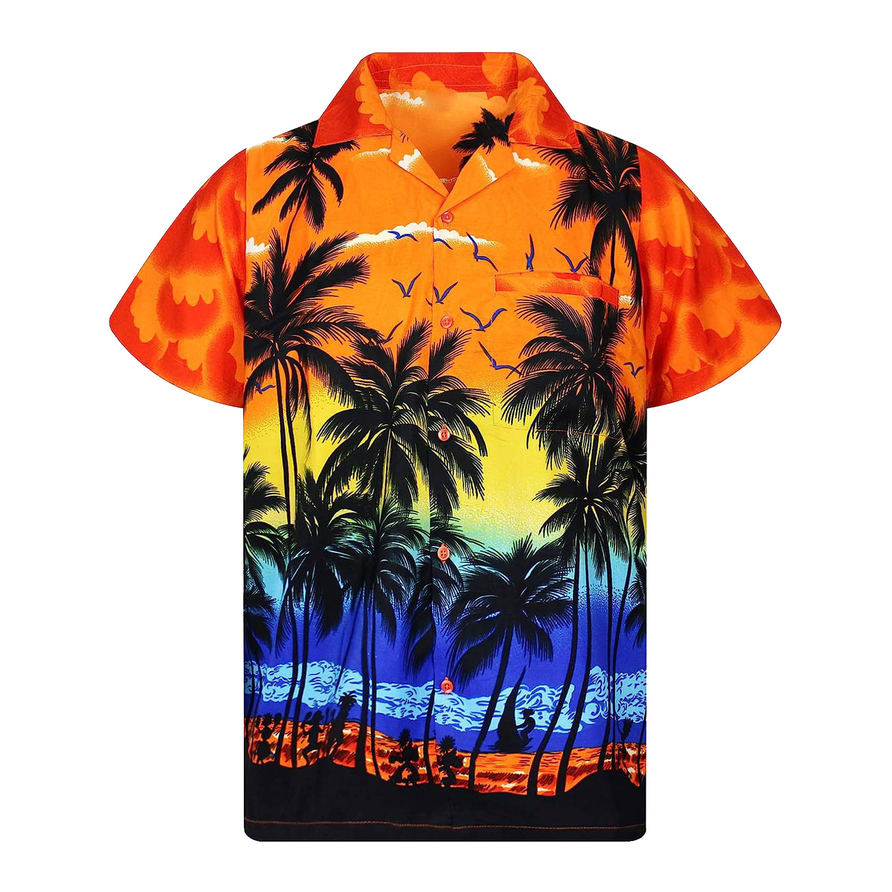 FlyFlyPromos - Mens Hawaiian Short Sleeve Shirt Image 6 - Promotional Product