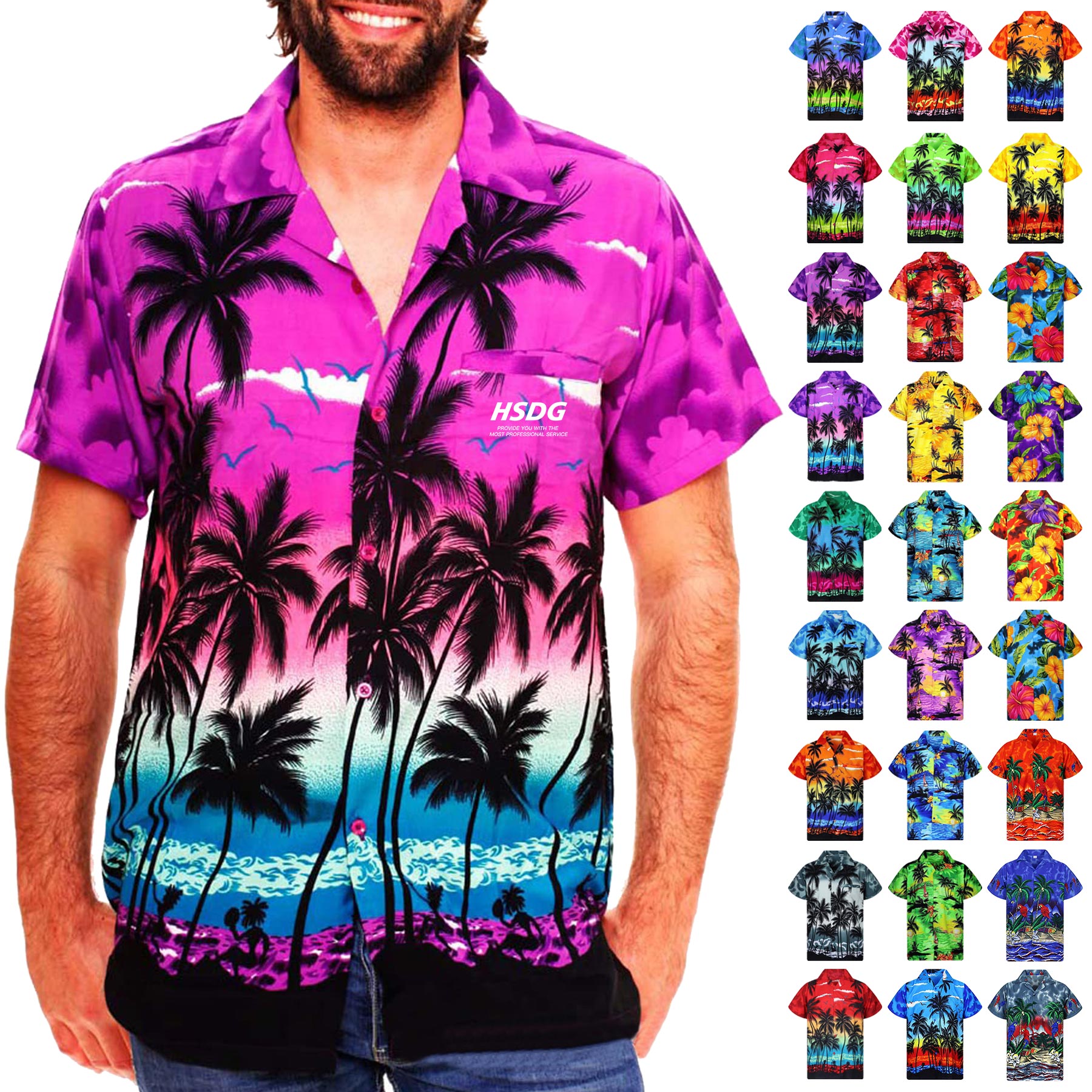 FlyFlyPromos - Mens Hawaiian Short Sleeve Shirt - Promotional Product