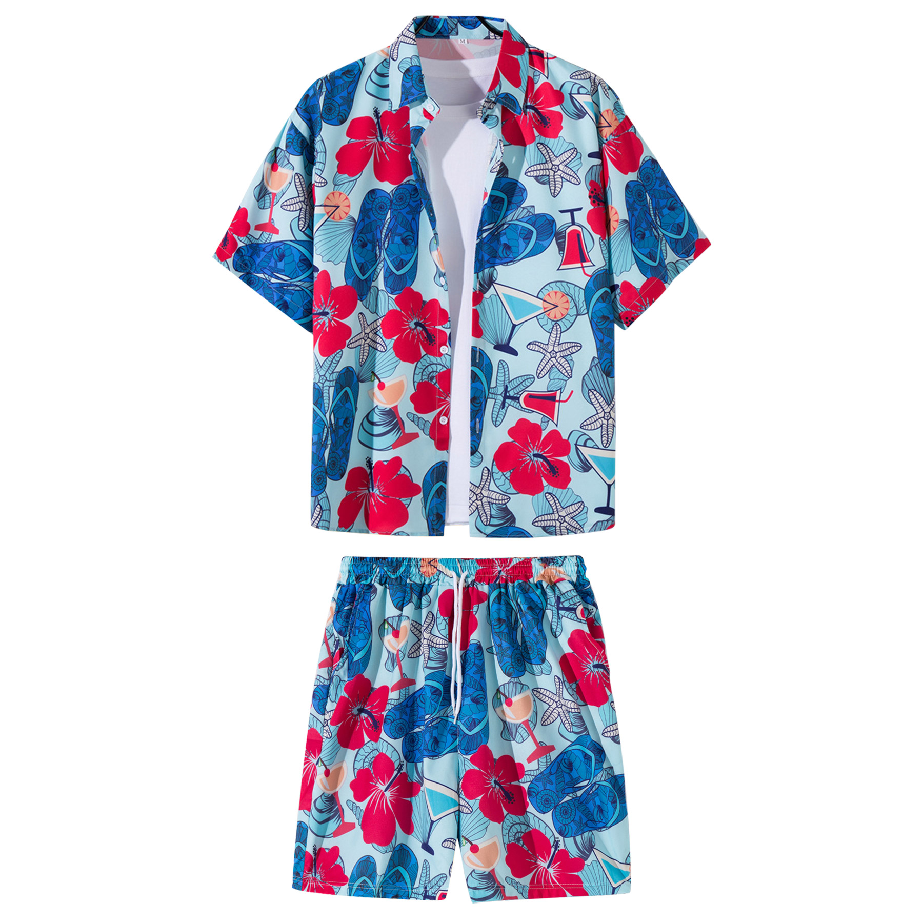FlyFlyPromos - 2 Pieces Hawaiian Shirts And Shorts Sets Image 3 - Promotional Product