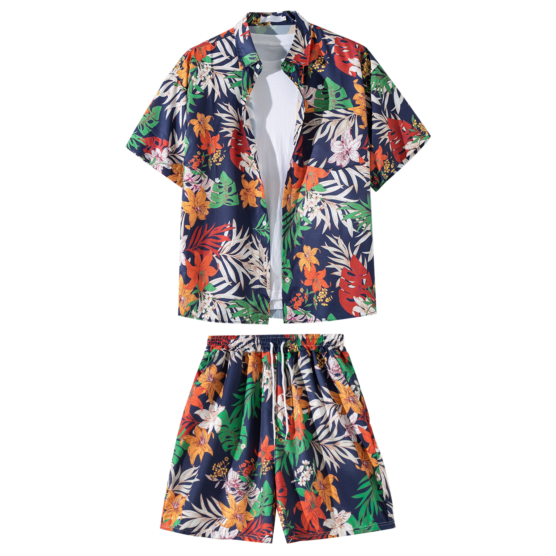 FlyFlyPromos - 2 Pieces Hawaiian Shirts And Shorts Sets Image 2 - Promotional Product