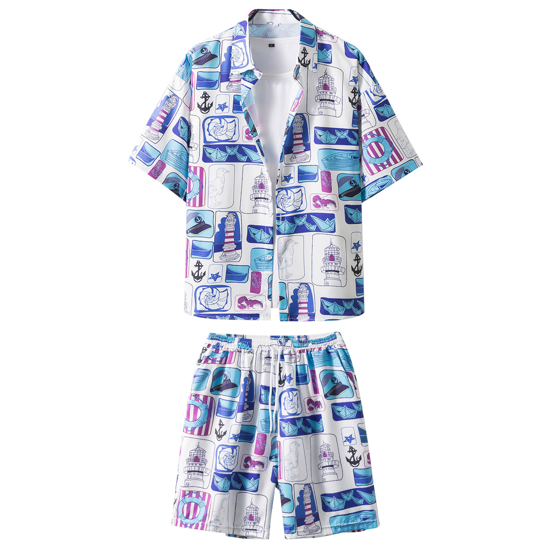 FlyFlyPromos - 2 Pieces Hawaiian Shirts And Shorts Sets Image 11 - Promotional Product