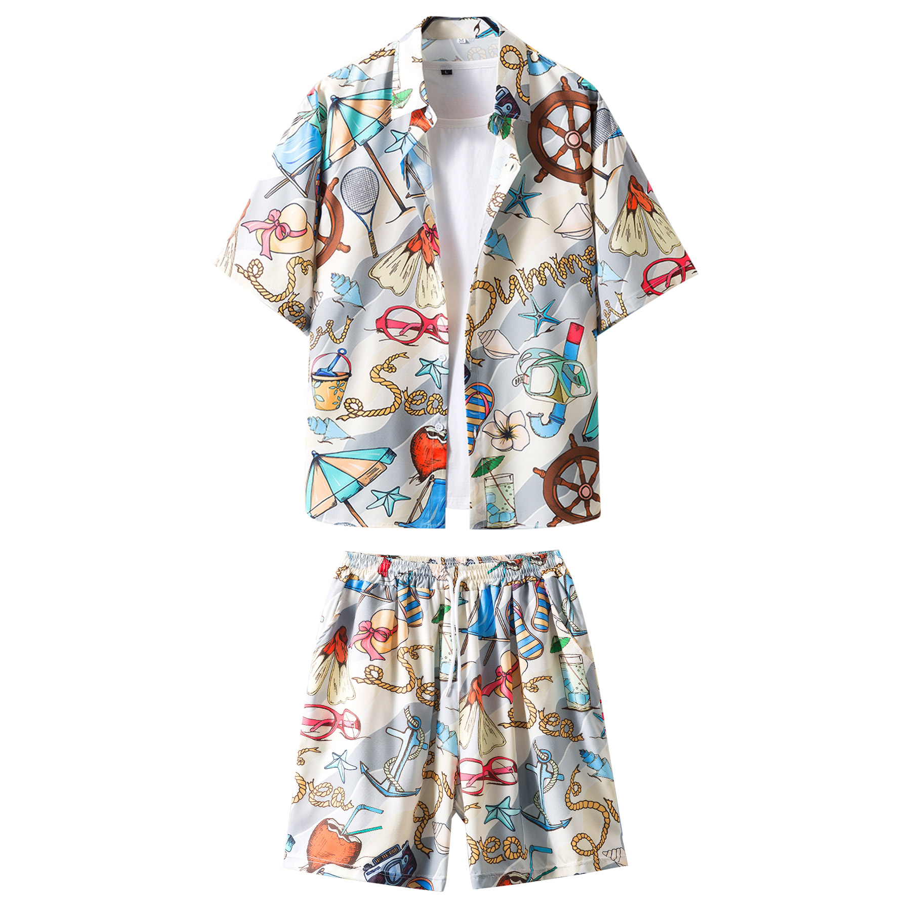 FlyFlyPromos - 2 Pieces Hawaiian Shirts And Shorts Sets Image 10 - Promotional Product