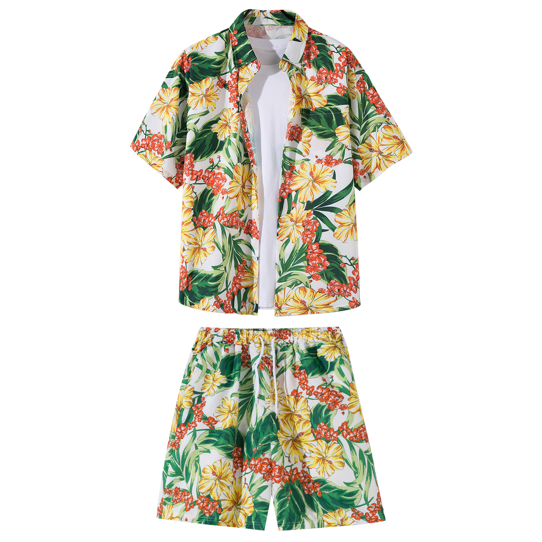 FlyFlyPromos - 2 Pieces Hawaiian Shirts And Shorts Sets Image 9 - Promotional Product