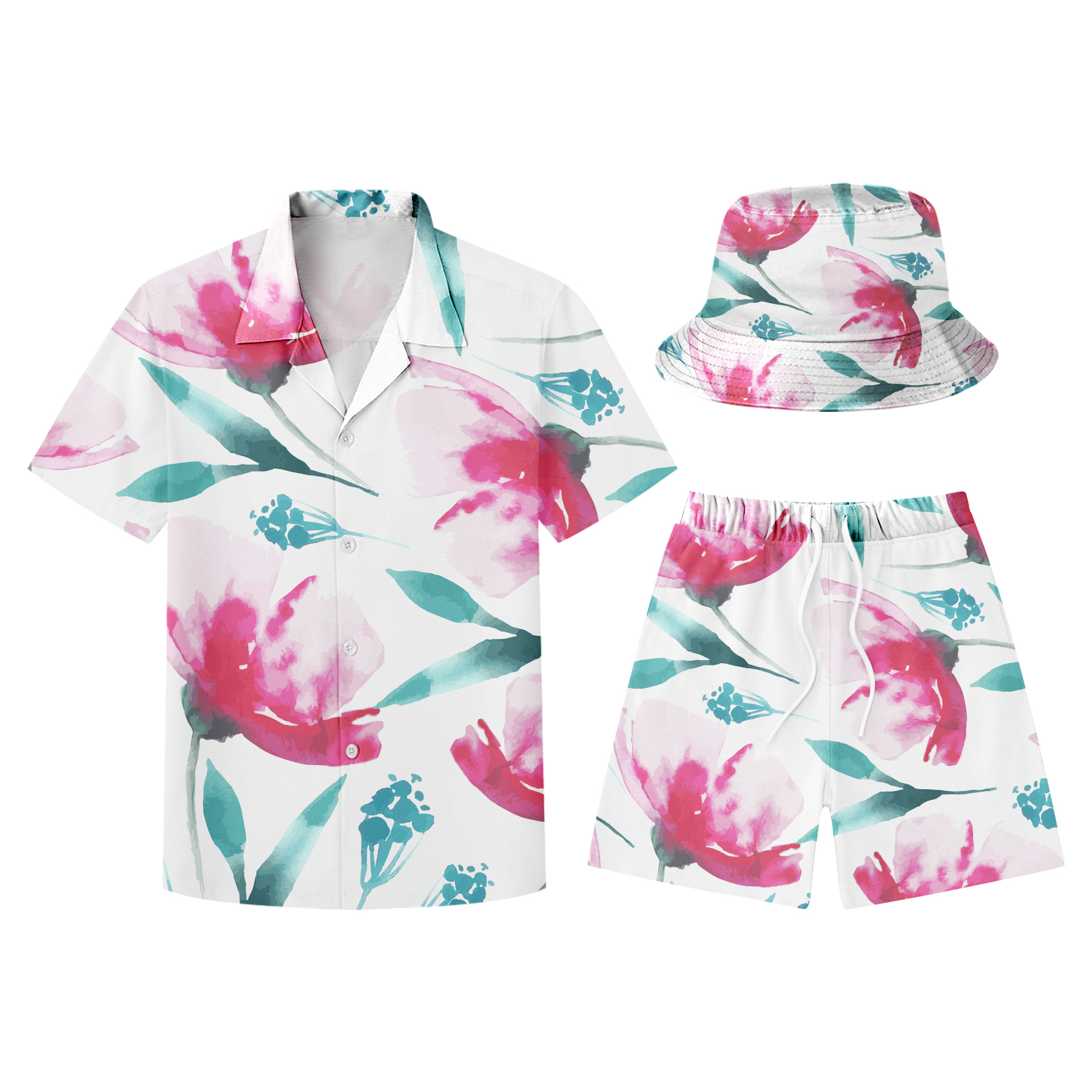 FlyFlyPromos - Hawaiian Shirts, Shorts And Bucket Hats Sets Image 5 - Promotional Product