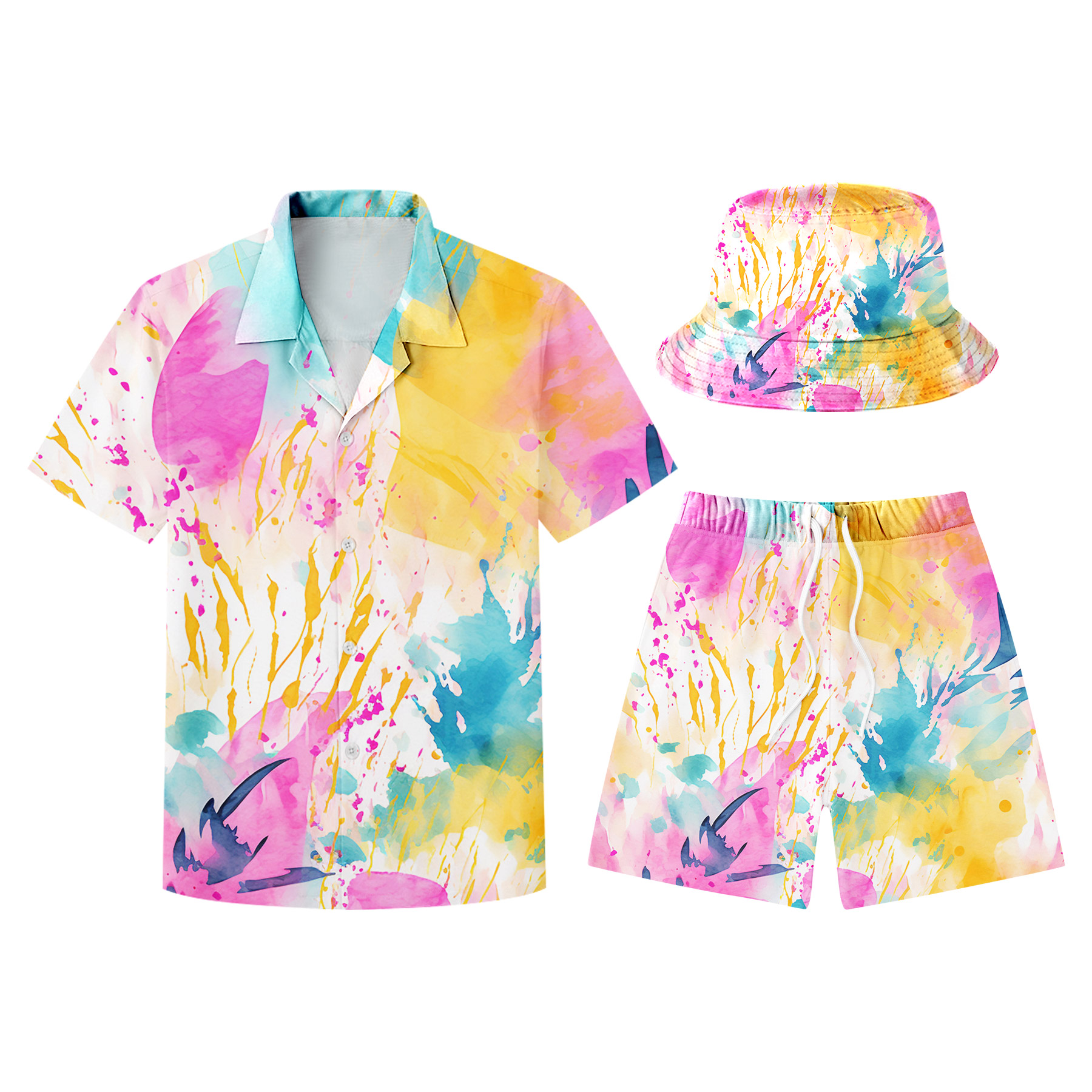 FlyFlyPromos - Hawaiian Shirts, Shorts And Bucket Hats Sets Image 3 - Promotional Product