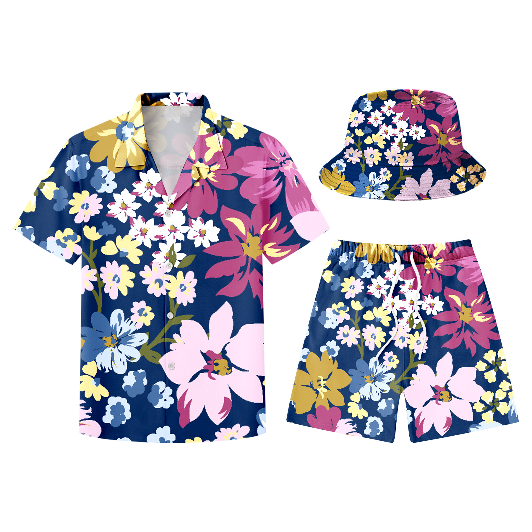 FlyFlyPromos - Hawaiian Shirts, Shorts And Bucket Hats Sets Image 2 - Promotional Product