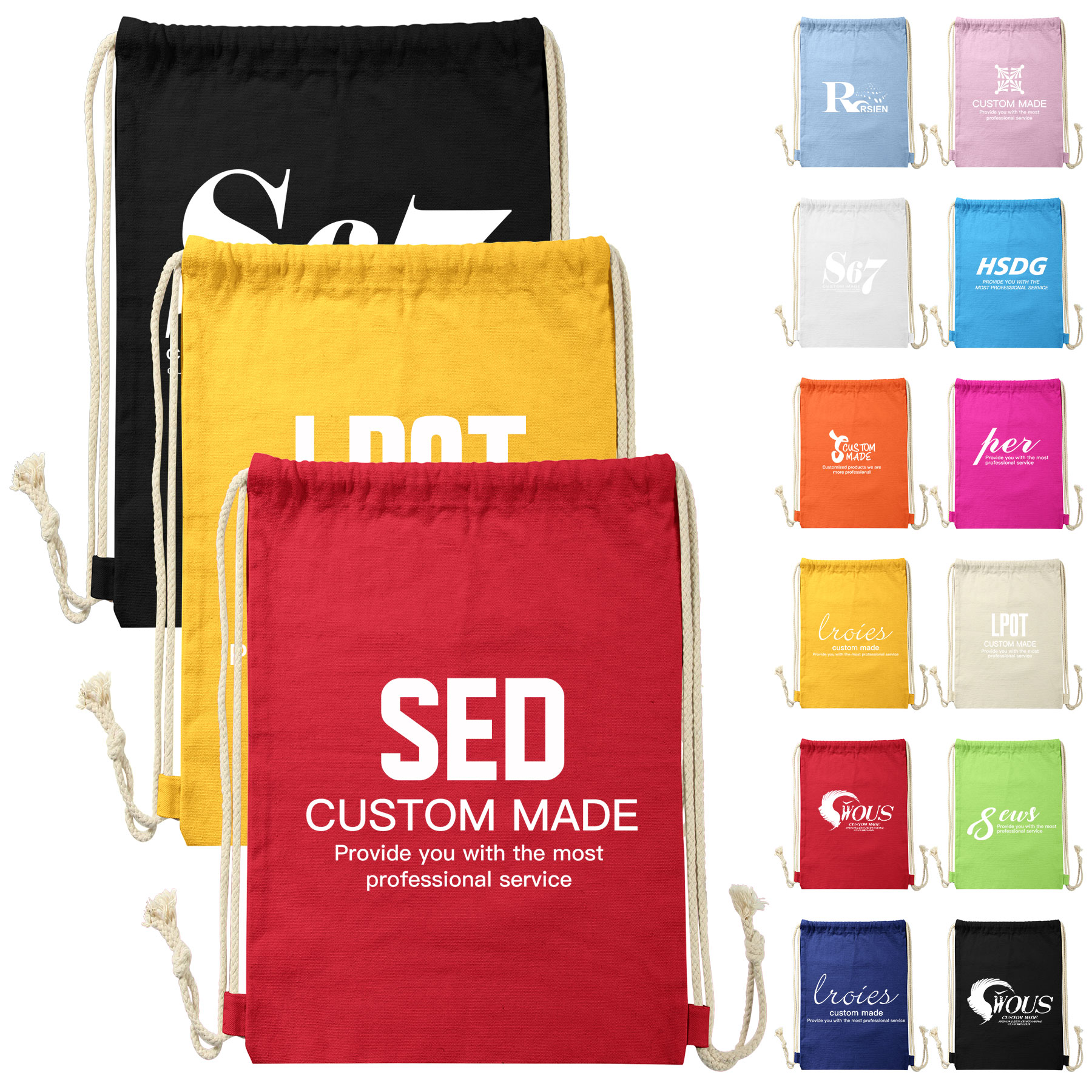 FlyFlyPromos - Canvas Drawstring Backpacks - Promotional Product