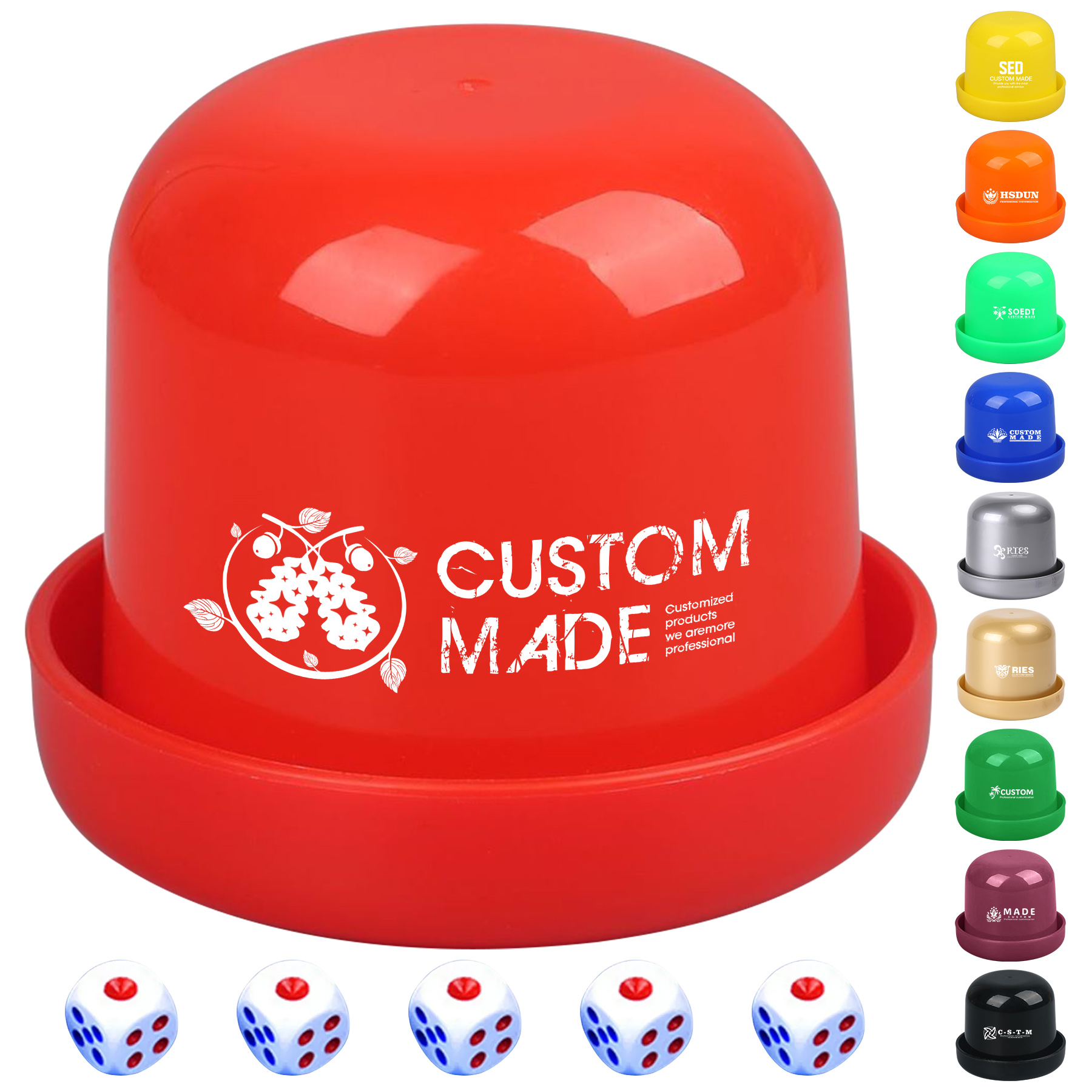 FlyFlyPromos - Plastic Game Dice Cup Shaker - Promotional Product