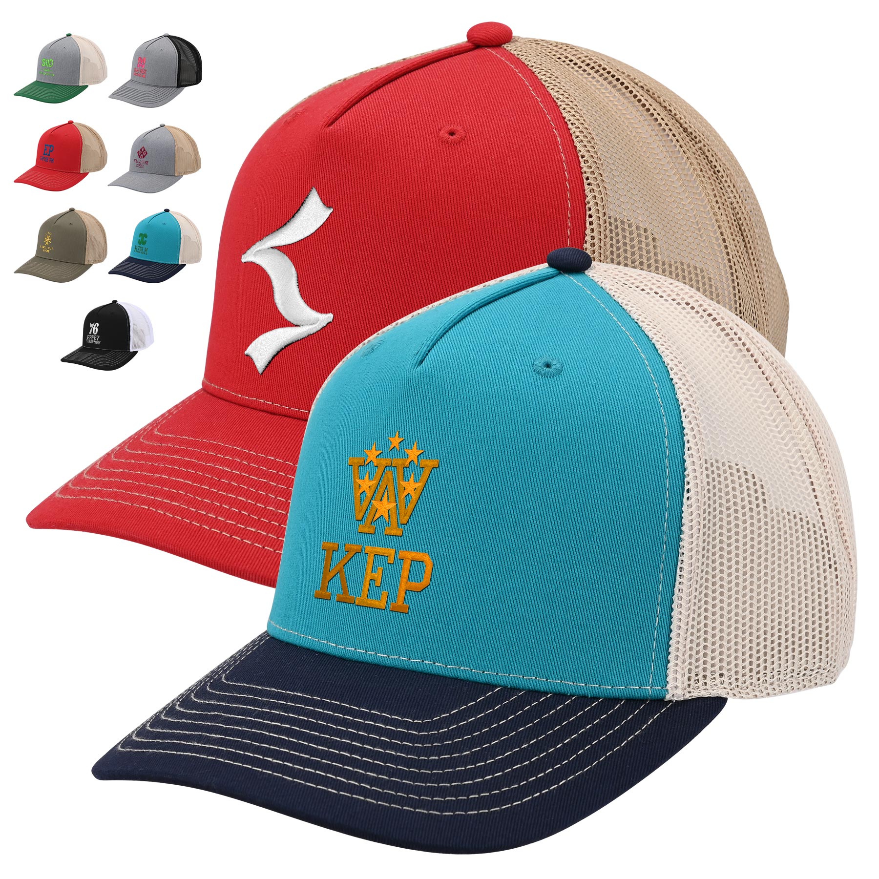 FlyFlyPromos - Cotton Mesh Trucker Cap With Plastic Snapback - Promotional Product