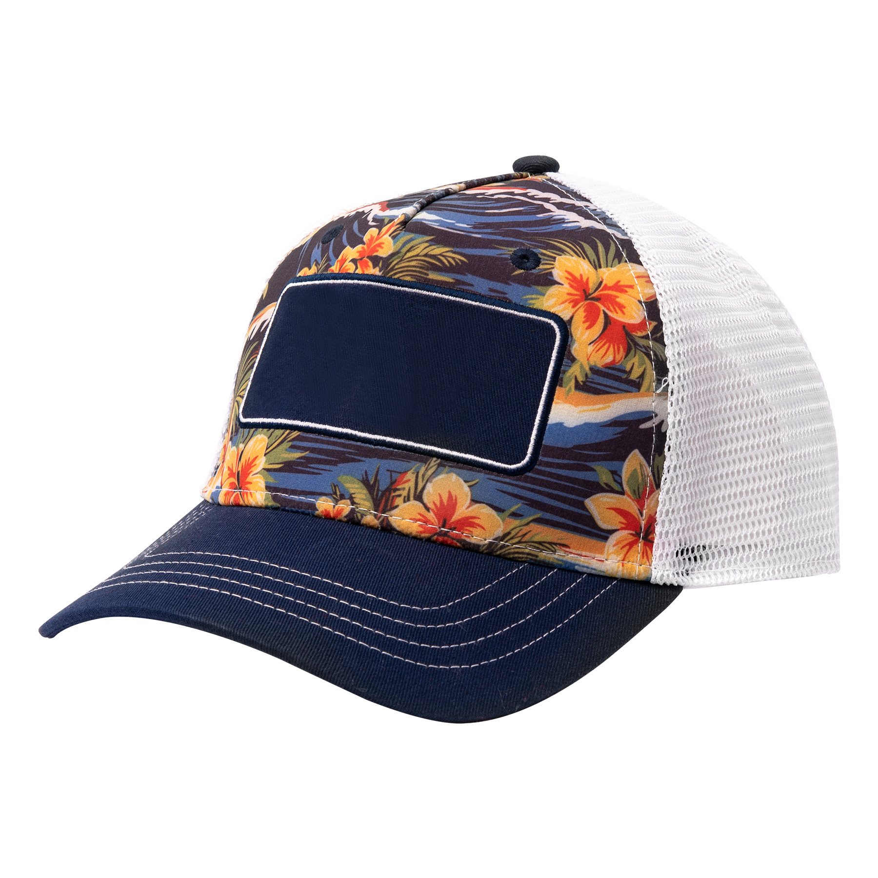 FlyFlyPromos - 5-Panel Dye-Sublimated Structured Mesh Trucker Cap Image 2 - Promotional Product