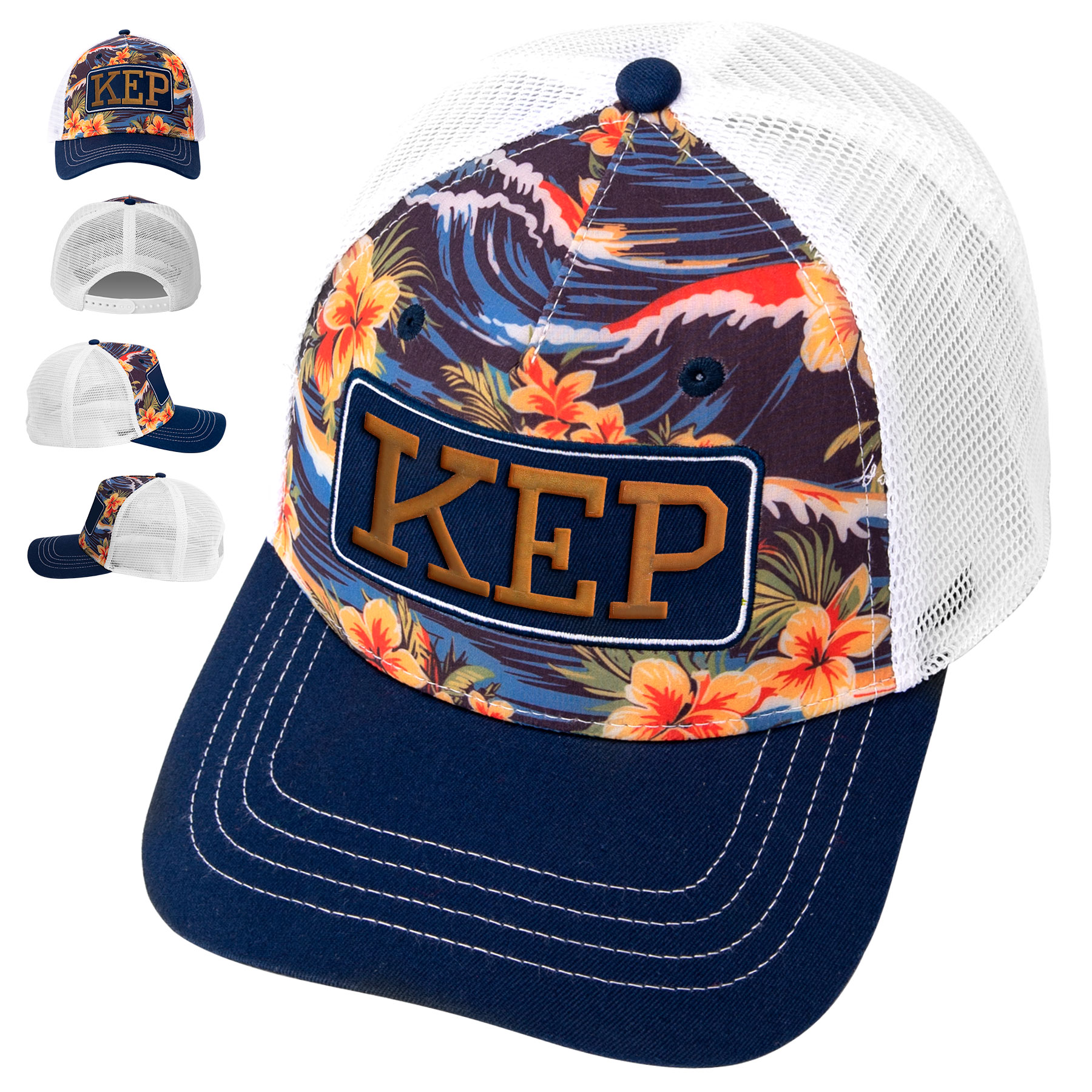 FlyFlyPromos - 5-Panel Dye-Sublimated Structured Mesh Trucker Cap - Promotional Product