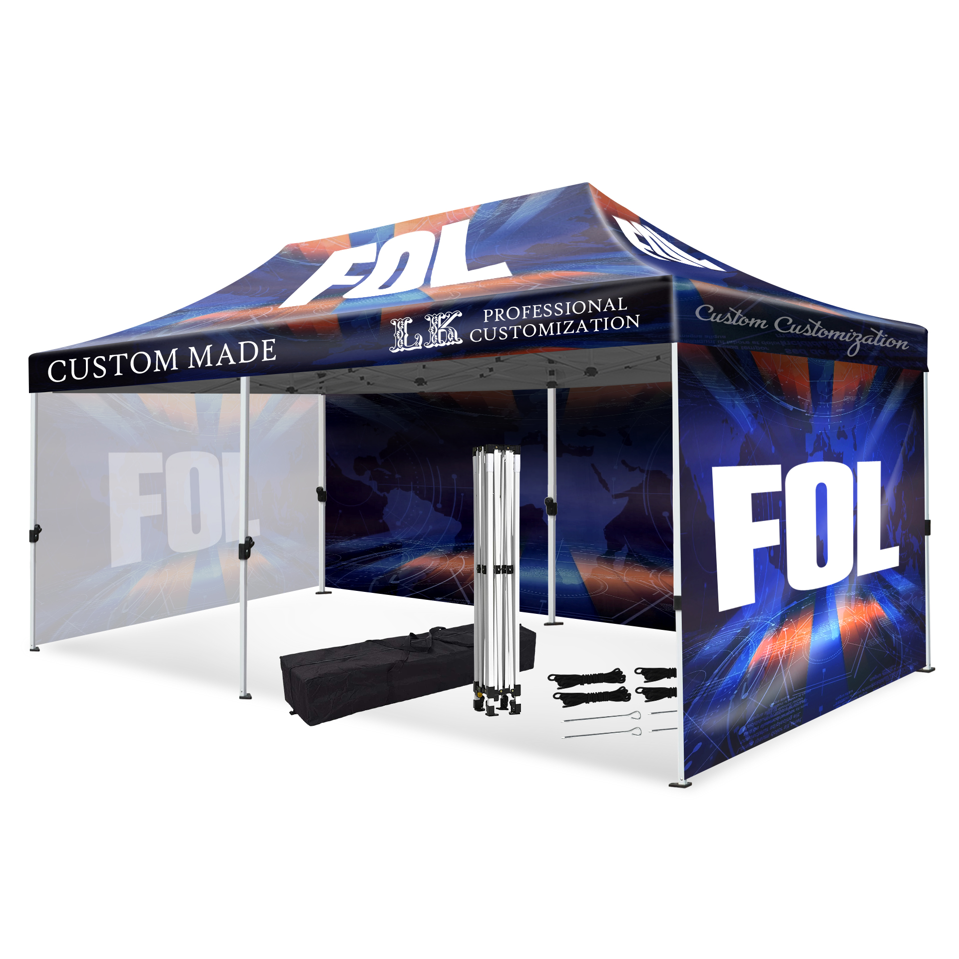 FlyFlyPromos - Dye Sublimation Canopy Tent (10' x 20') - Promotional Product
