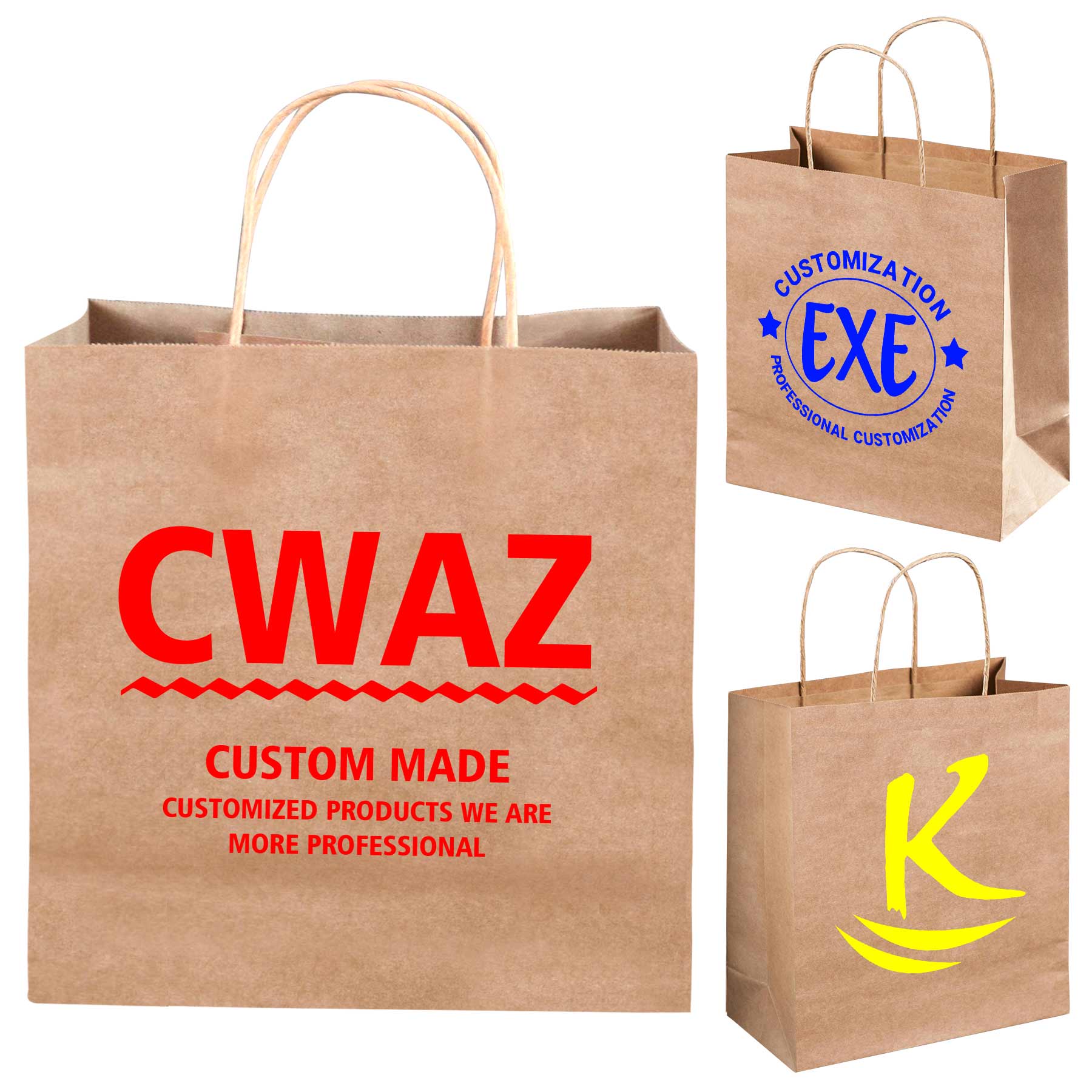 FlyFlyPromos - Kraft Paper Brown Shopping Bag - Promotional Product