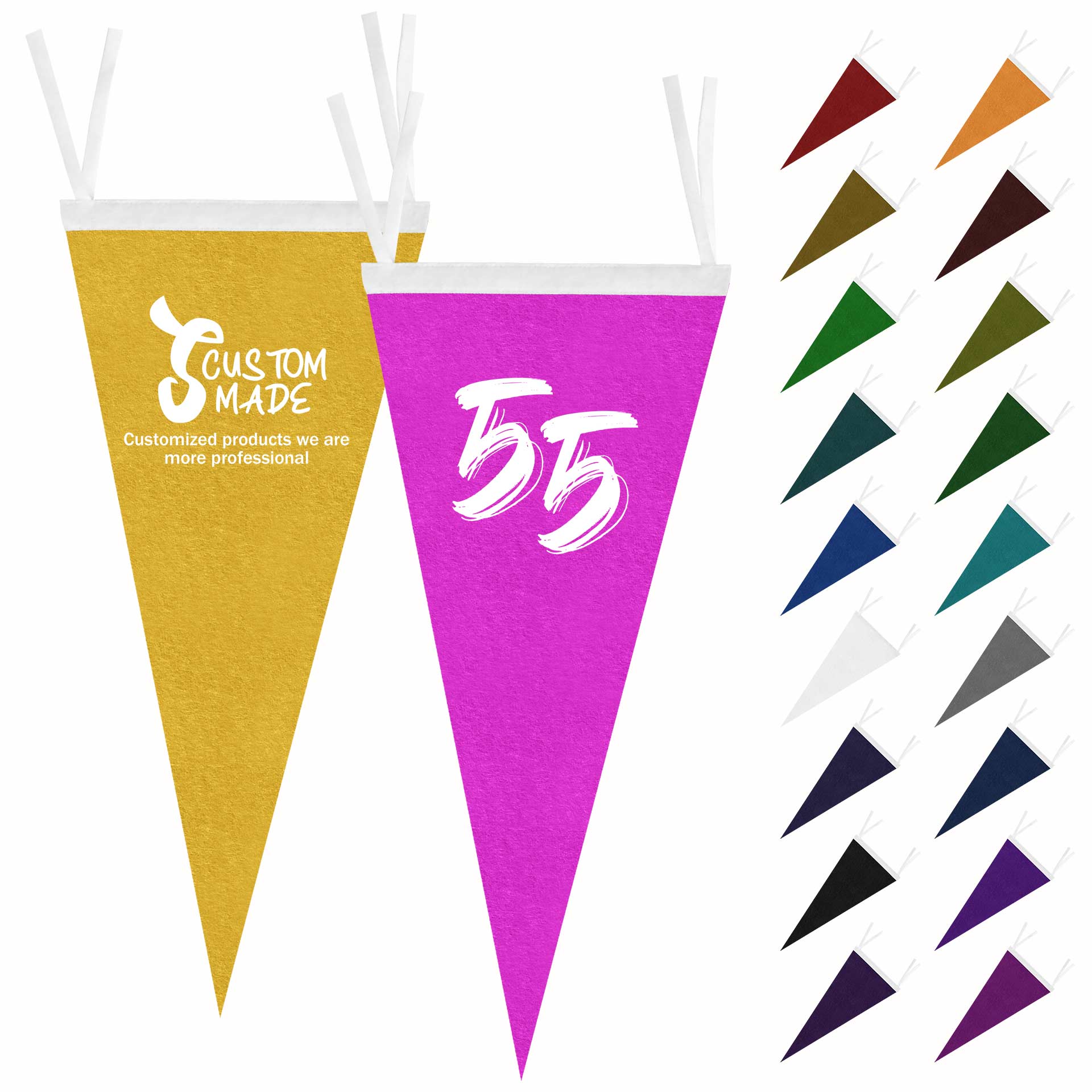 FlyFlyPromos - 9&quot;x 24&quot; Felt Pennant - Promotional Product