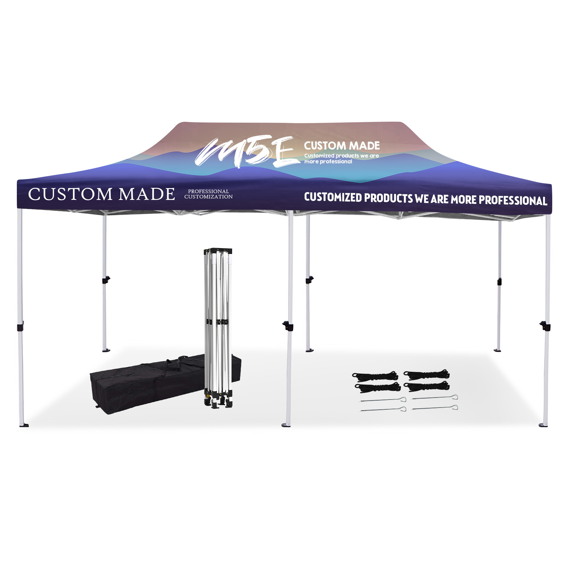 FlyFlyPromos - 10' X 20' Advertising Tent With Dye Sublimated Canopy - Promotional Product