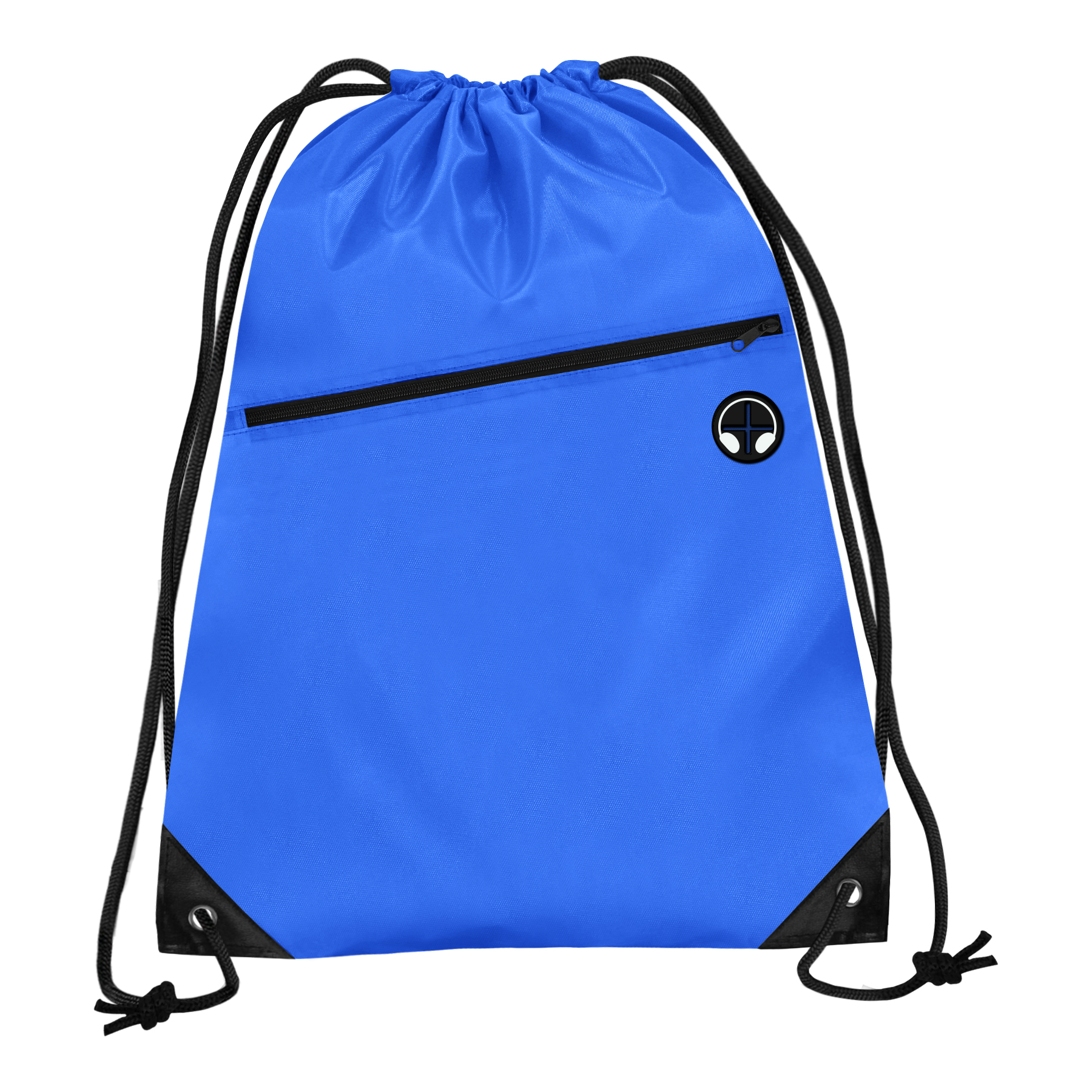 FlyFlyPromos - Polyester Cinch Backpack with Front Zipper Pocket Image 5 - Promotional Product