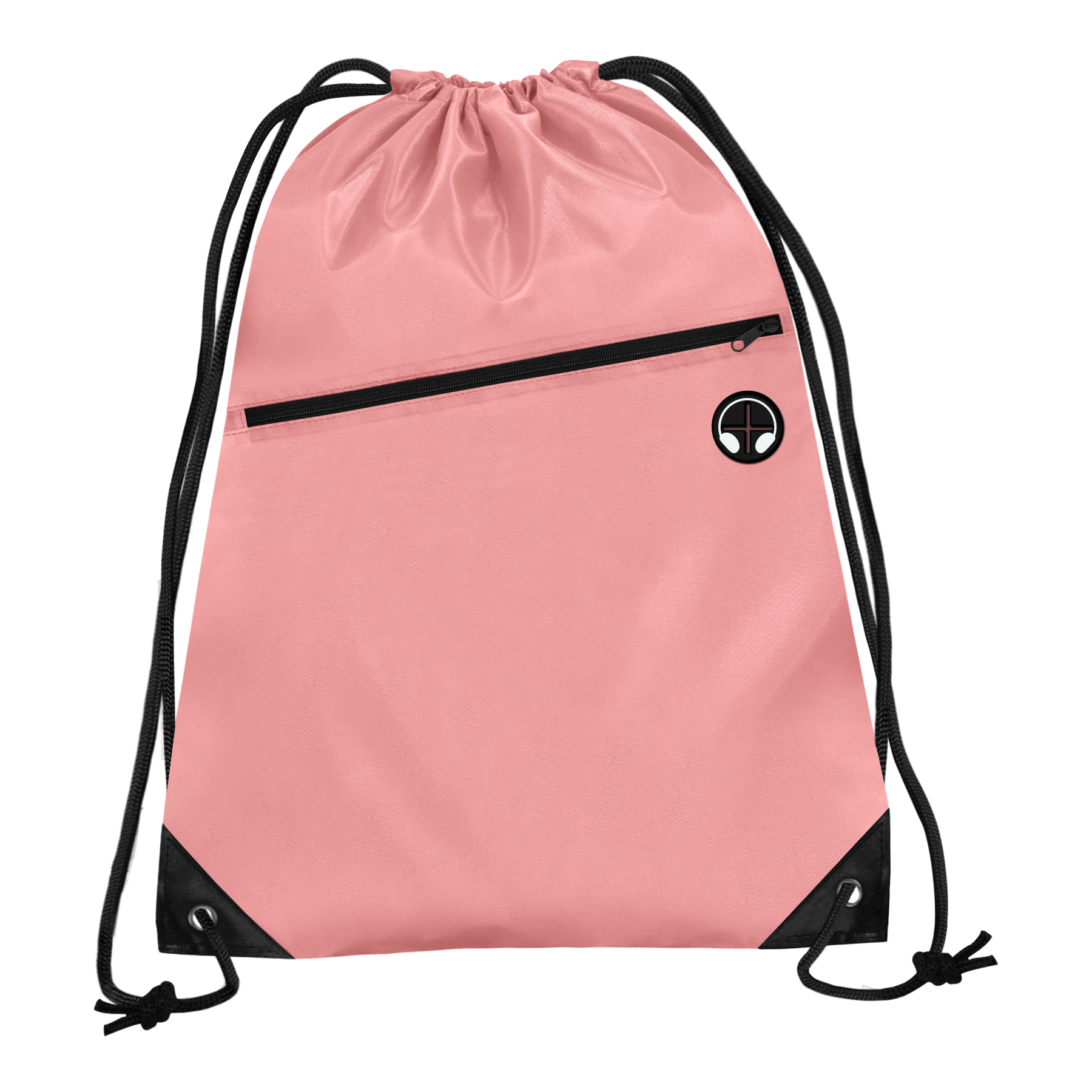 FlyFlyPromos - Polyester Cinch Backpack with Front Zipper Pocket Image 4 - Promotional Product
