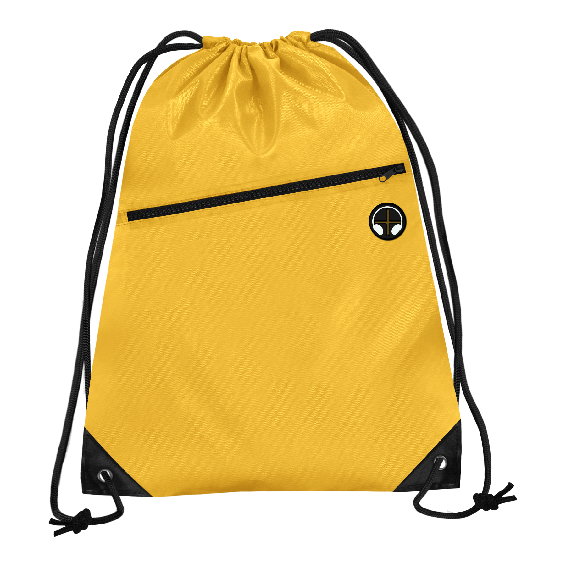FlyFlyPromos - Polyester Cinch Backpack with Front Zipper Pocket Image 2 - Promotional Product