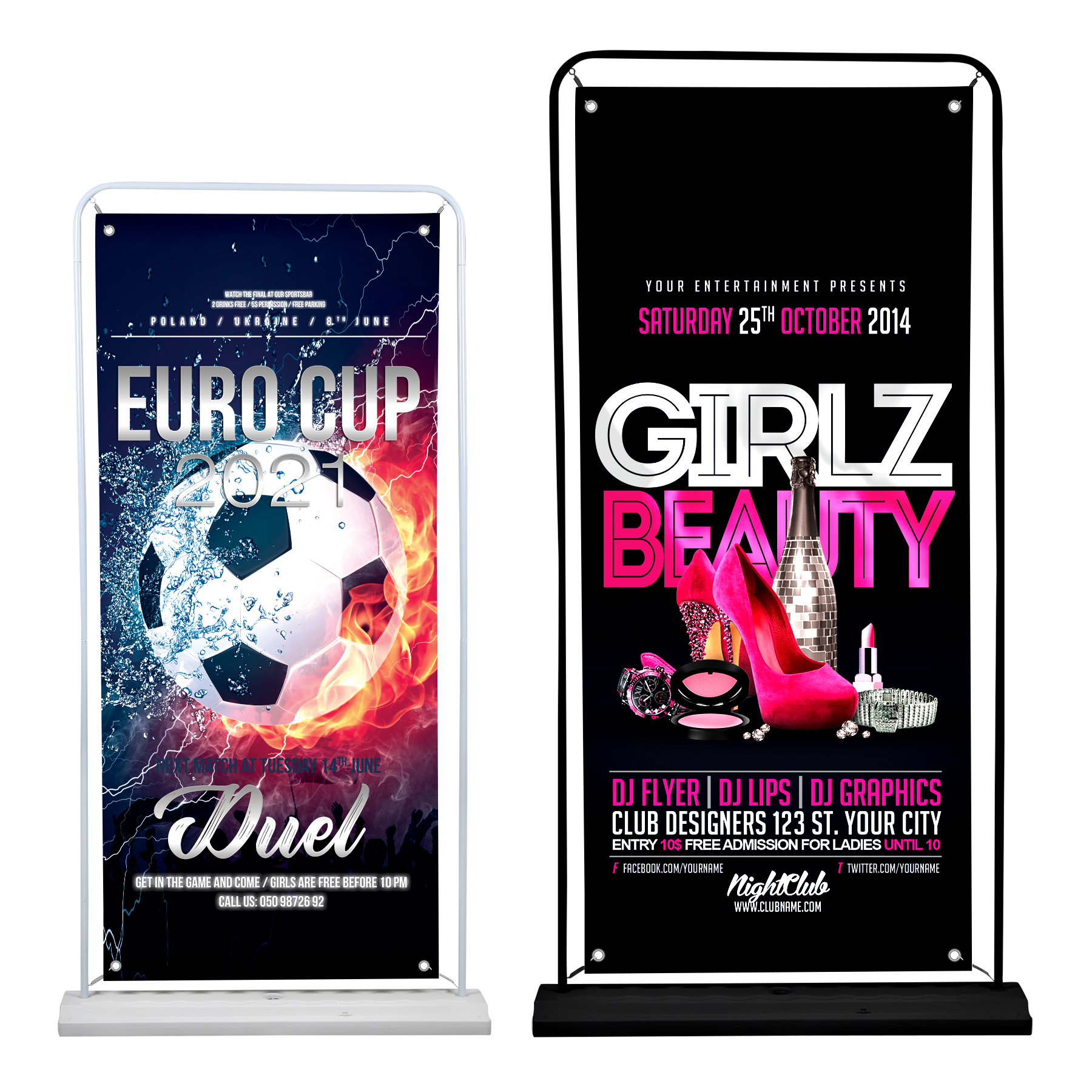 FlyFlyPromos - 71&quot; L × 31.5&quot; W Single Sided Retractable Banner Stand - Promotional Product