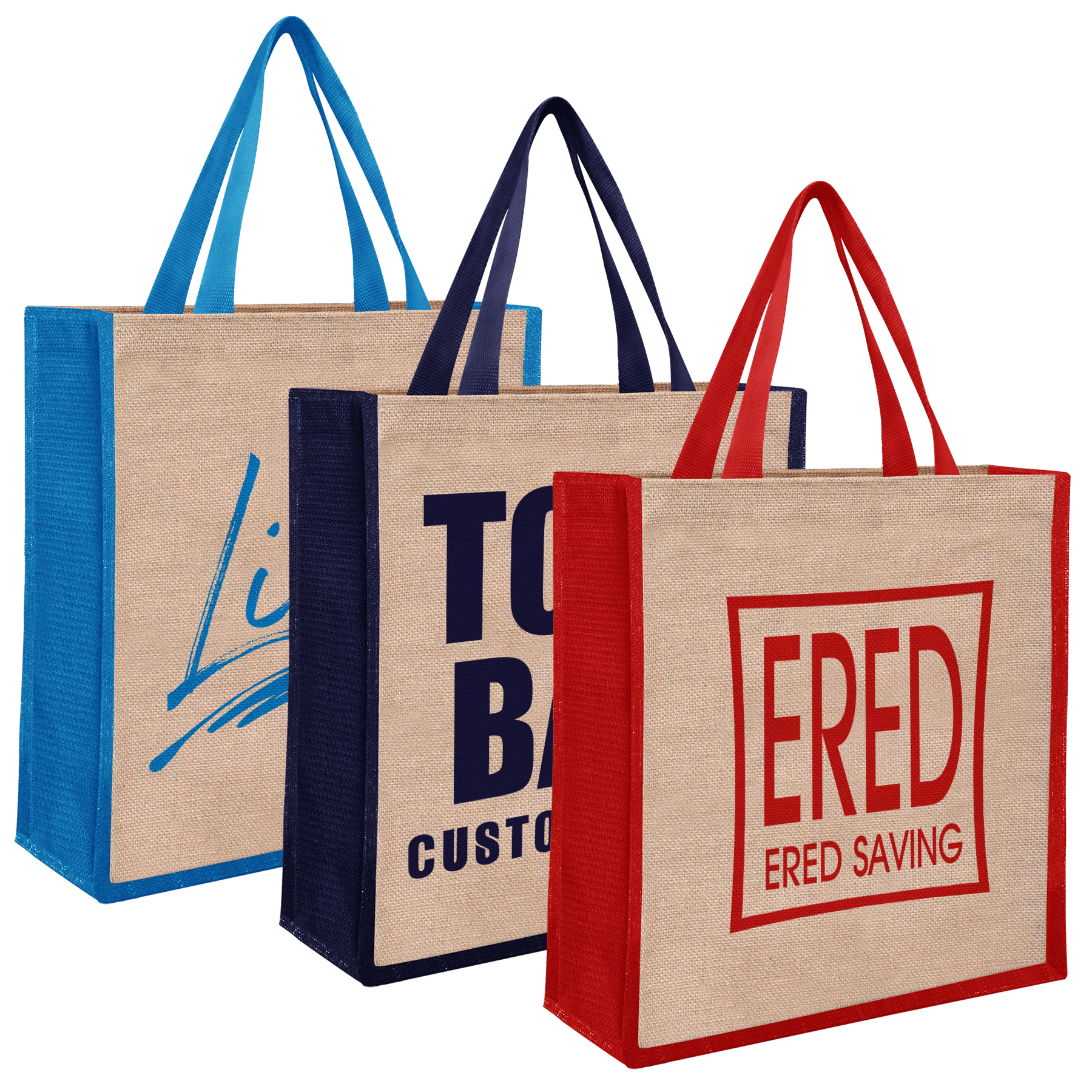 FlyFlyPromos - Two Tone Jute  Tote Bag - Promotional Product