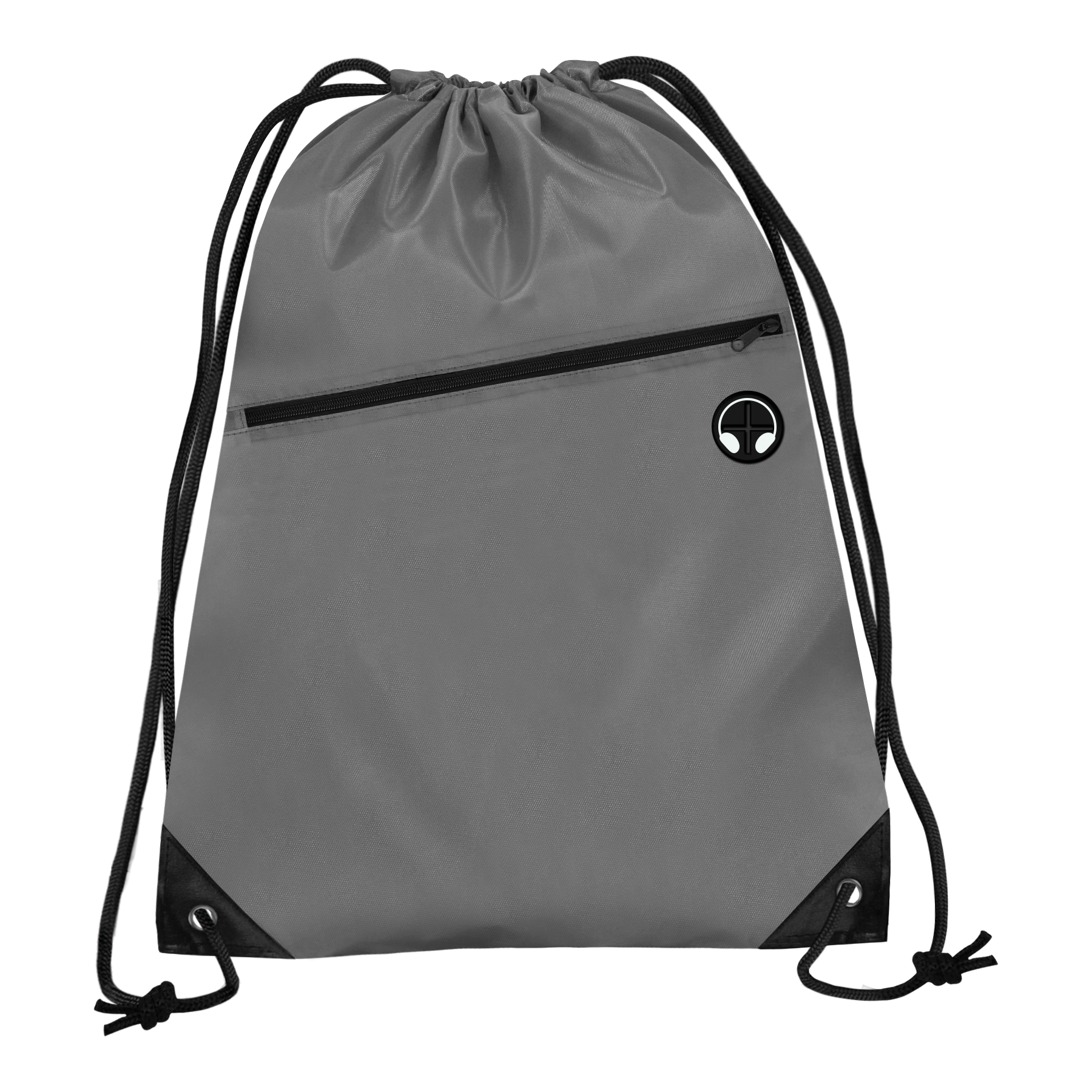 FlyFlyPromos - Dye-Sublimated Drawstring Backpack With Zipper Pocket Image 3 - Promotional Product