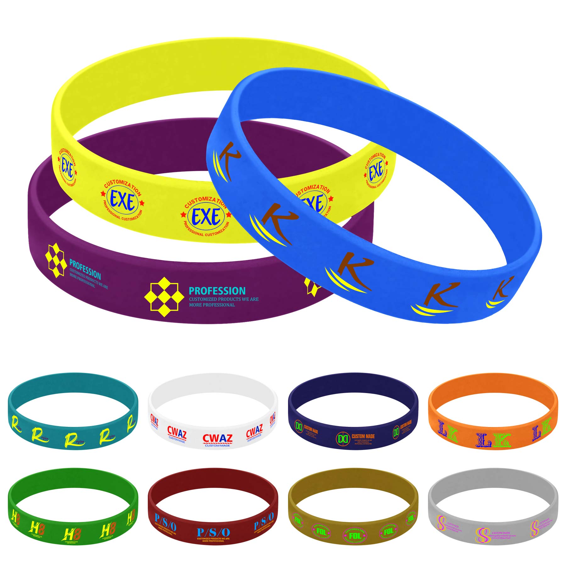 FlyFlyPromos - Full Color Silicone Bracelet - Promotional Product