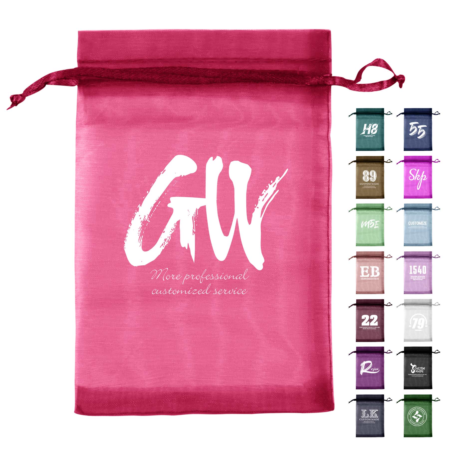 FlyFlyPromos - Mesh Drawstring Pouch with Ribbon - Promotional Product