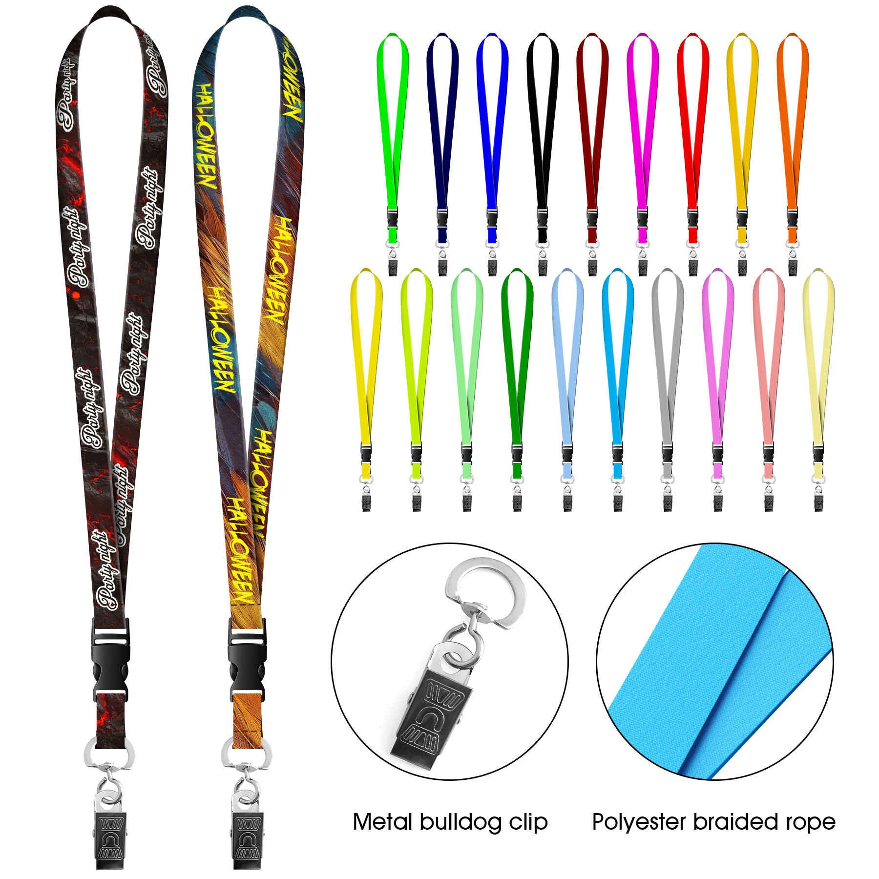 FlyFlyPromos - 3/4&quot; Full Color Lanyard With Bulldog Clip - Promotional Product