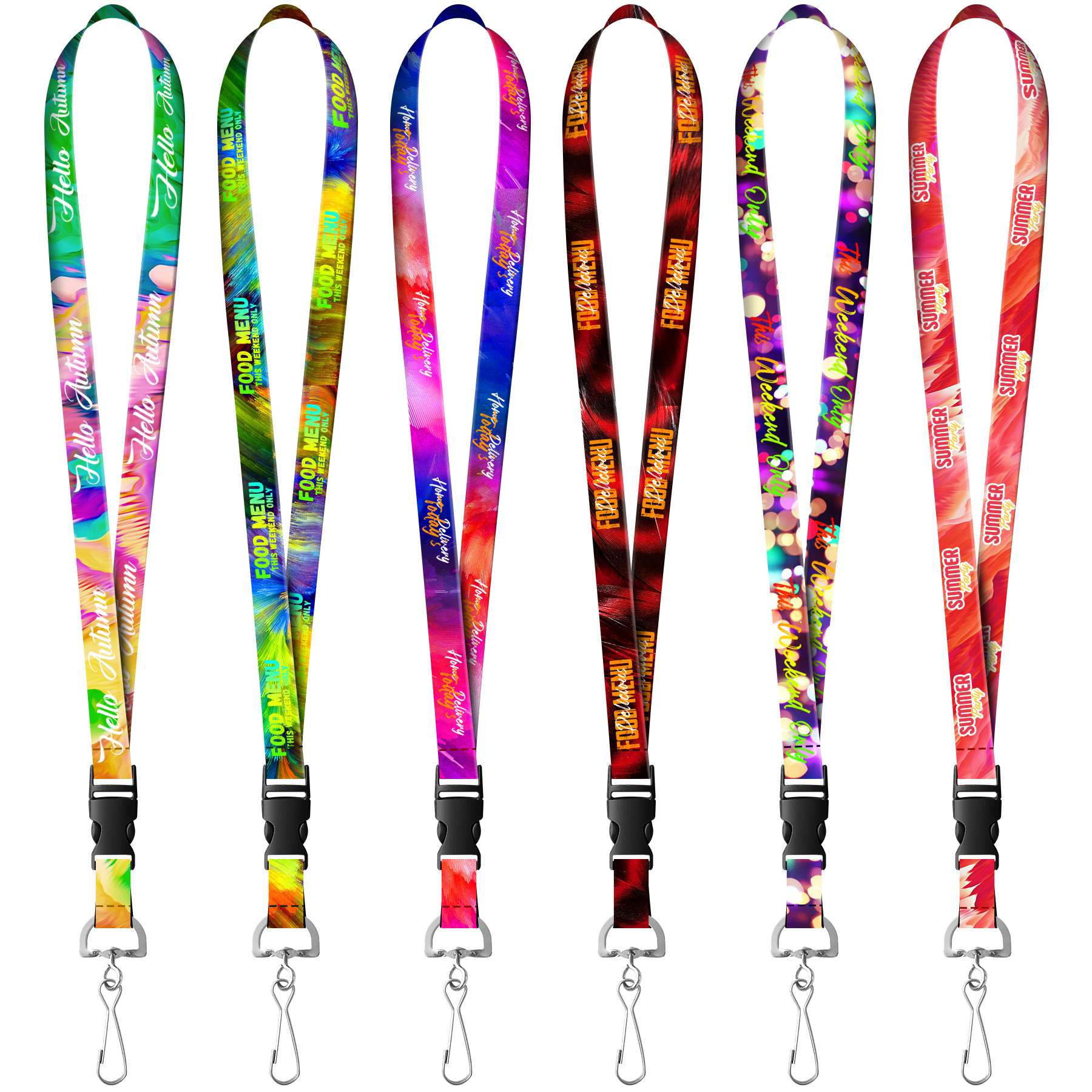 FlyFlyPromos - Custom Heat Transfer Lanyard With J-Hook - Promotional Product