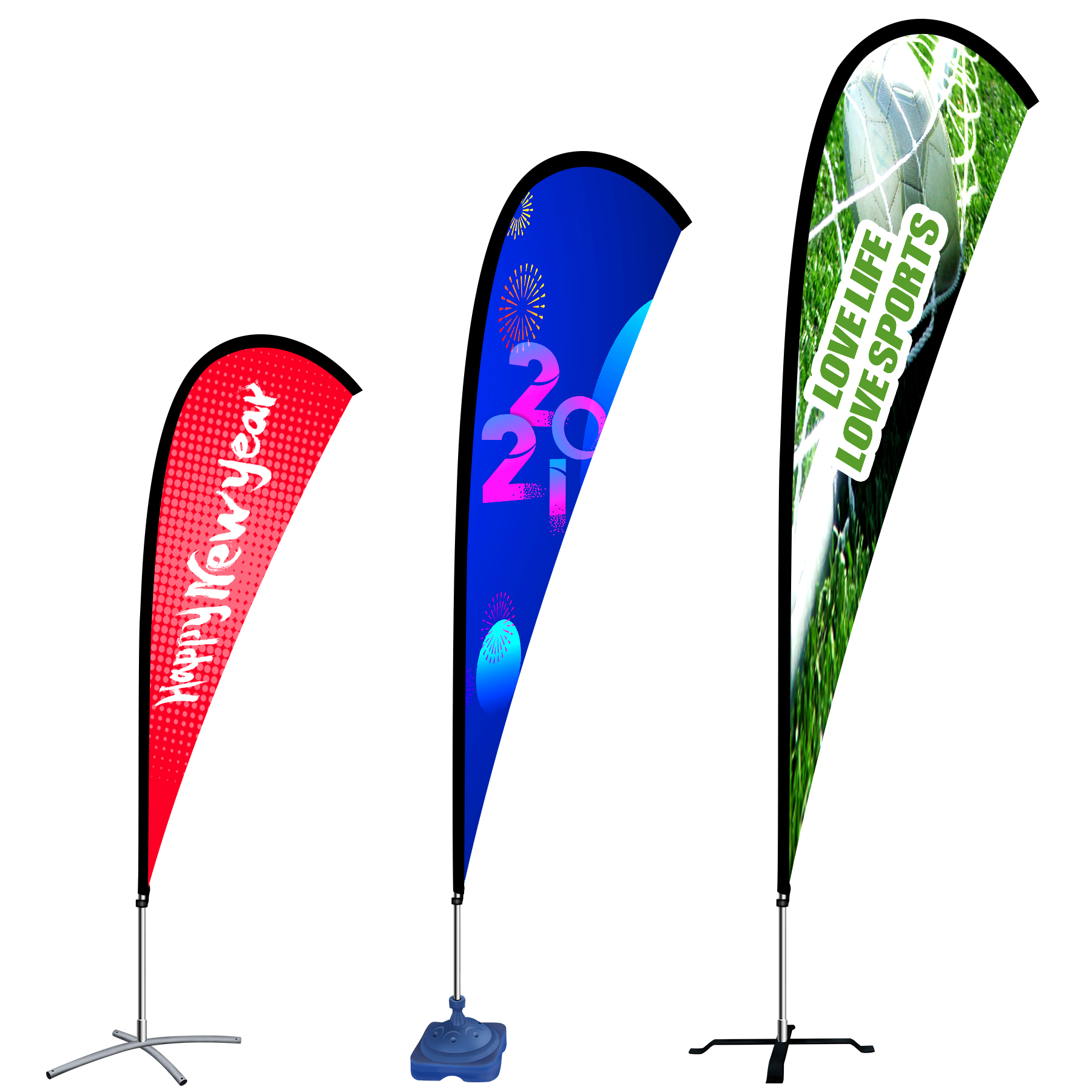 FlyFlyPromos - 9' Teardrop Flag Banner with Stand - Promotional Product