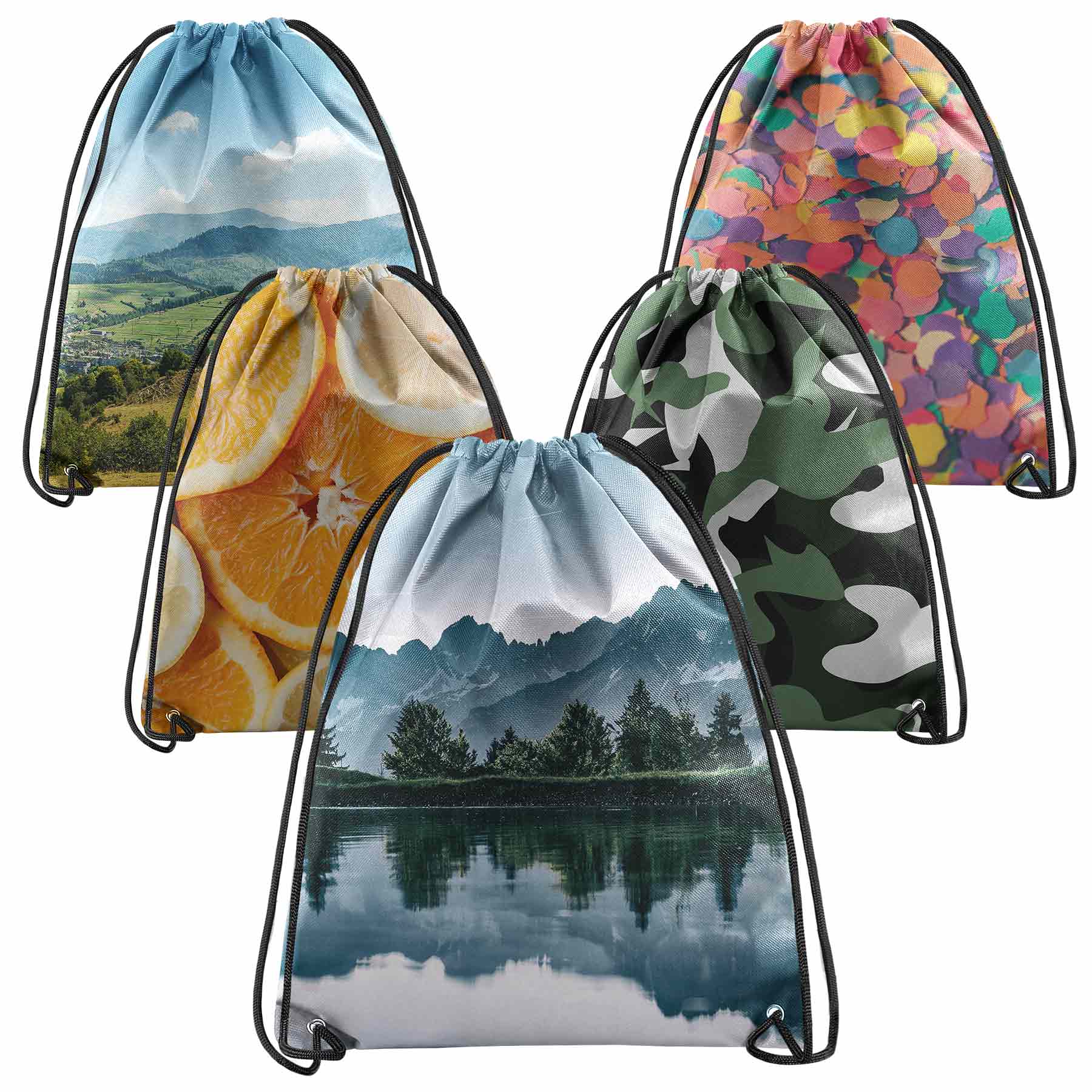 FlyFlyPromos - Dye-Sublimation Drawstring Backpack - Promotional Product