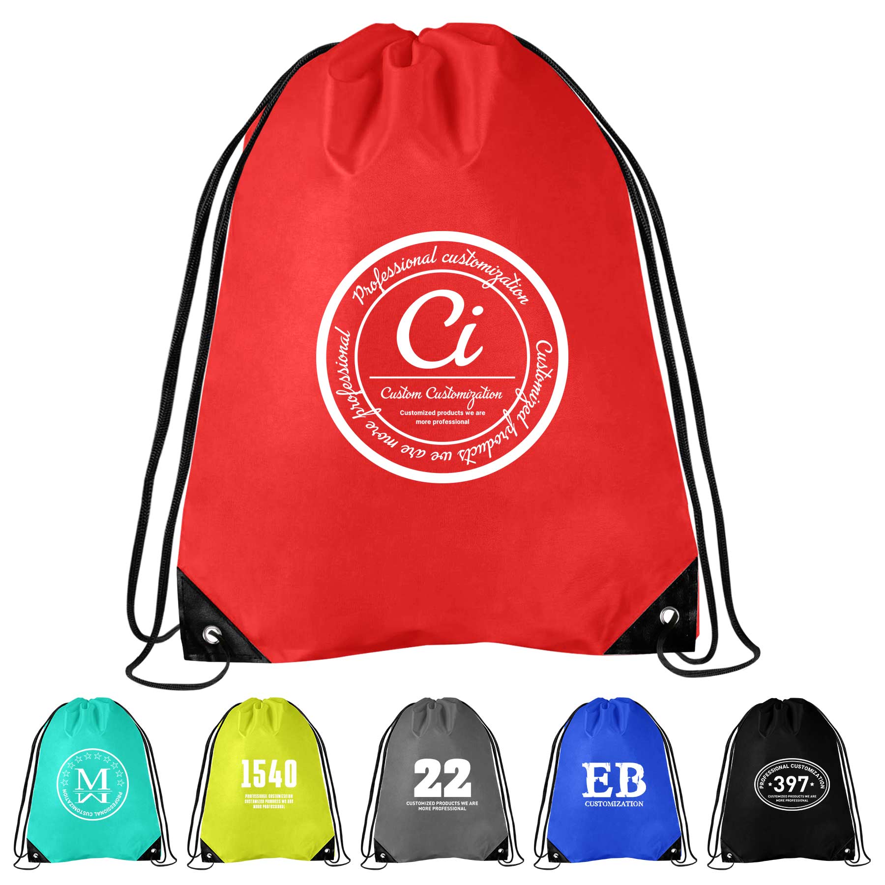 FlyFlyPromos - 210D Polyester Drawstring Backpack - Promotional Product