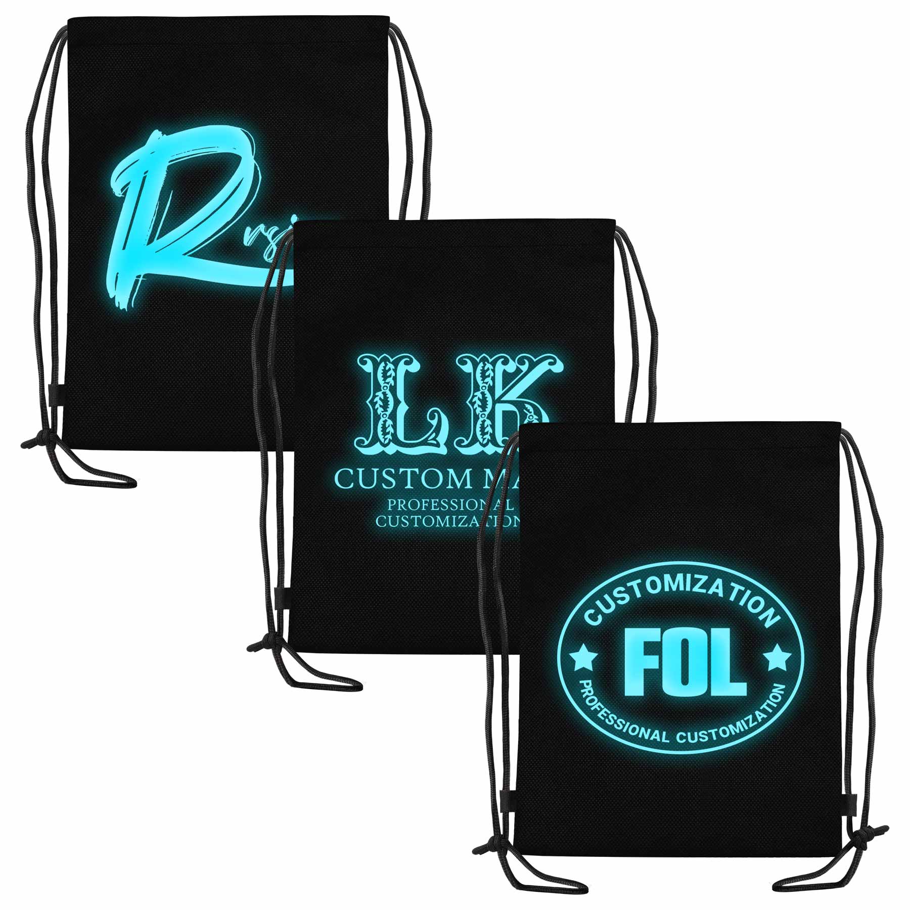 FlyFlyPromos - Glow In Dark Ink Non Woven Drawstring Bag - Promotional Product