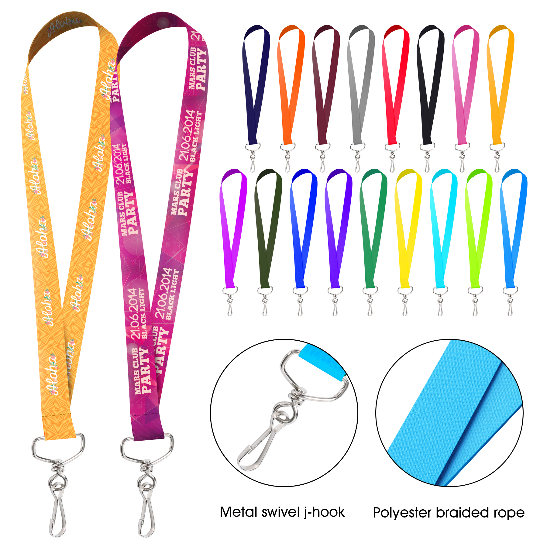 FlyFlyPromos - 3/4&quot; Dye-Sublimation Lanyard With J-Hook - Promotional Product