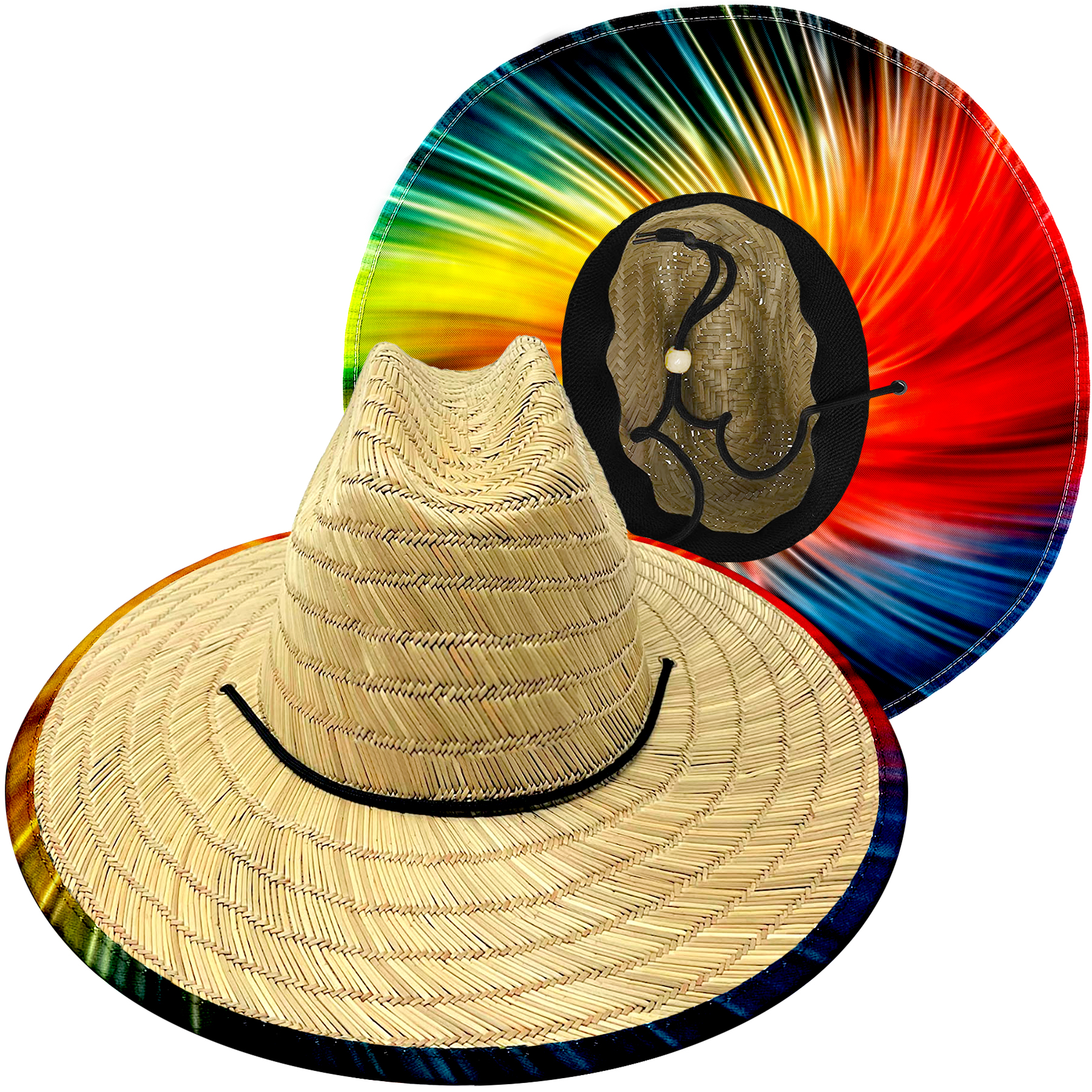 FlyFlyPromos - Custom Patch Straw Hat with Digital Underbrim Image 2 - Promotional Product