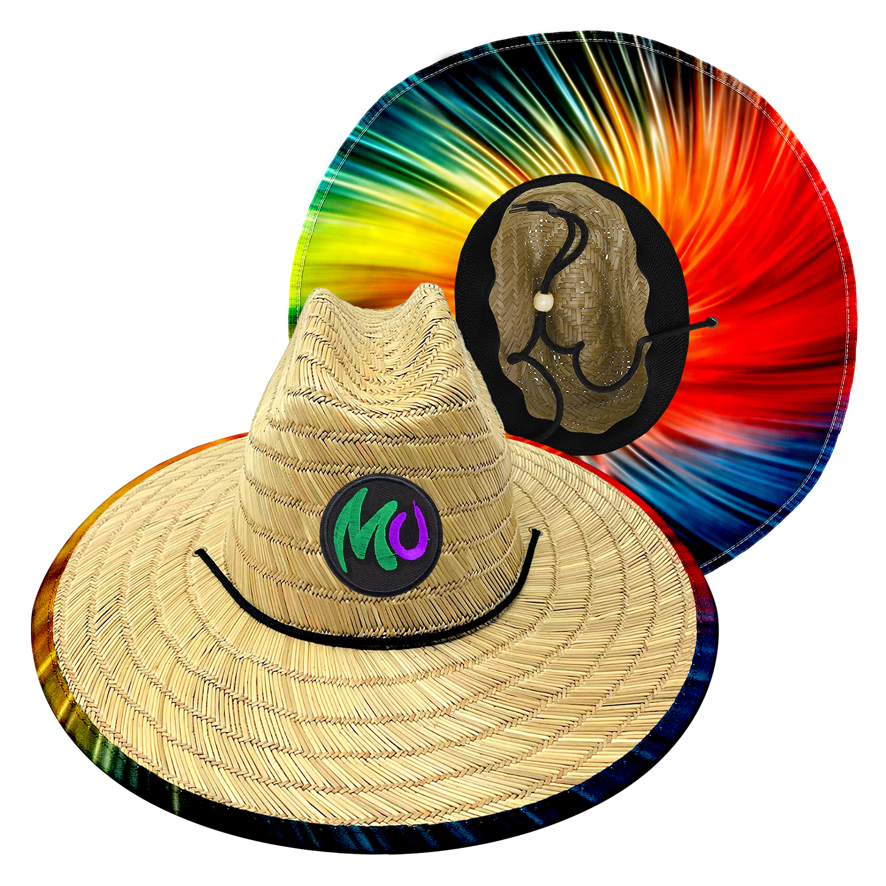 FlyFlyPromos - Custom Patch Straw Hat with Digital Underbrim - Promotional Product