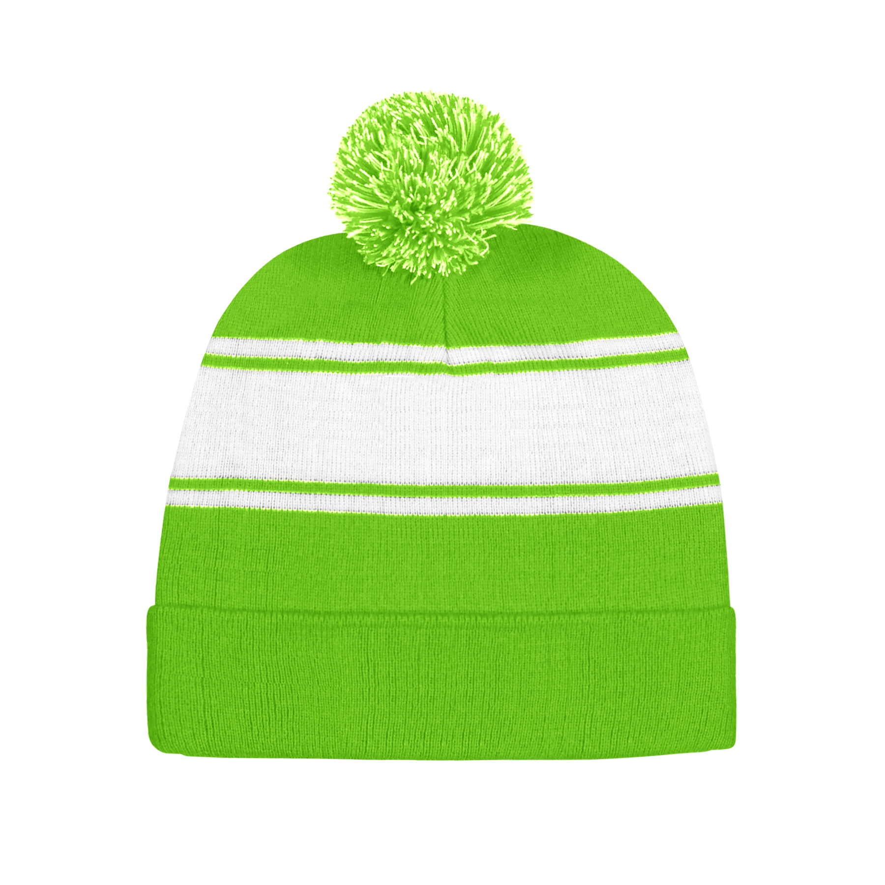 FlyFlyPromos - Two-Tone Knit Pom Beanie With Cuff Image 5 - Promotional Product