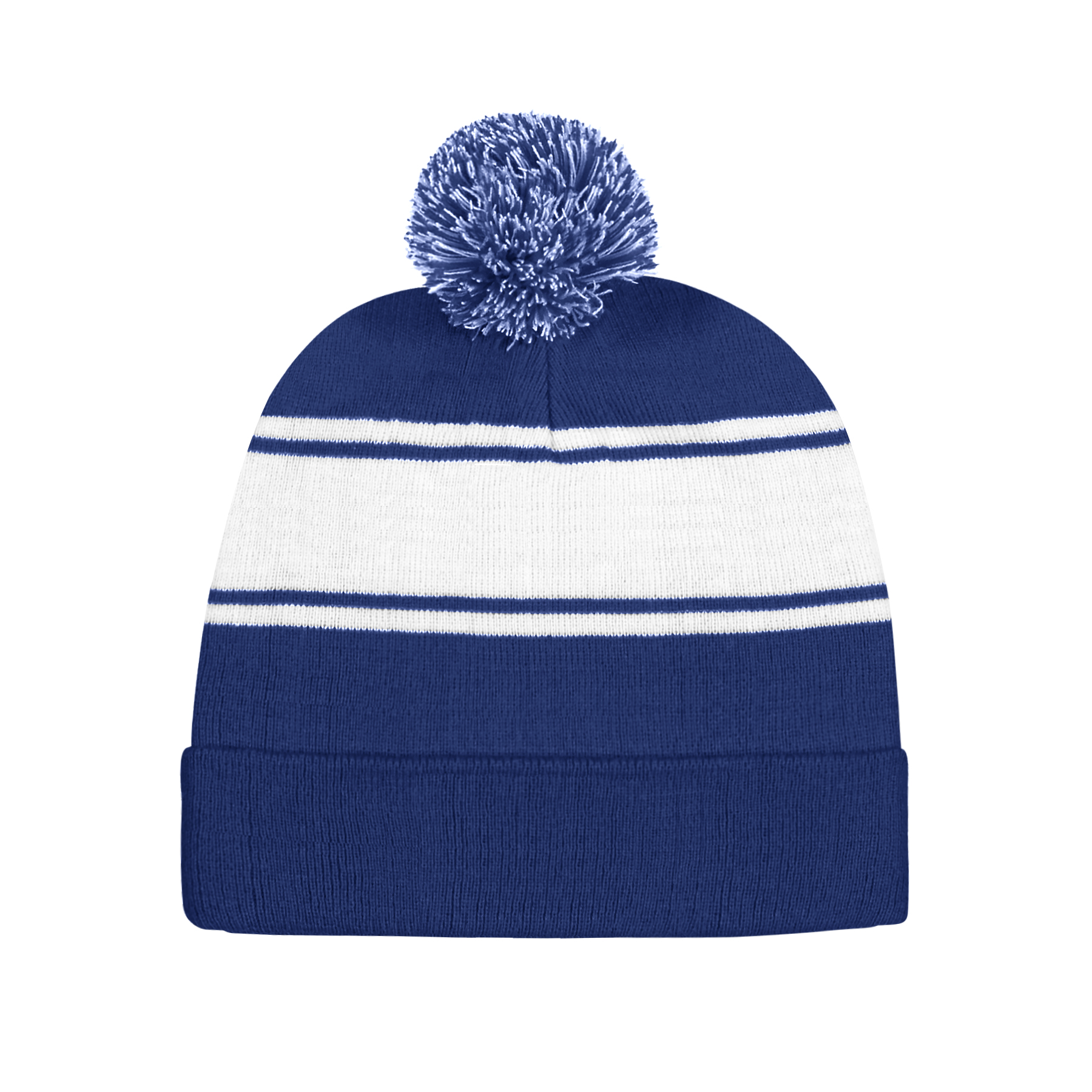 FlyFlyPromos - Two-Tone Knit Pom Beanie With Cuff Image 2 - Promotional Product
