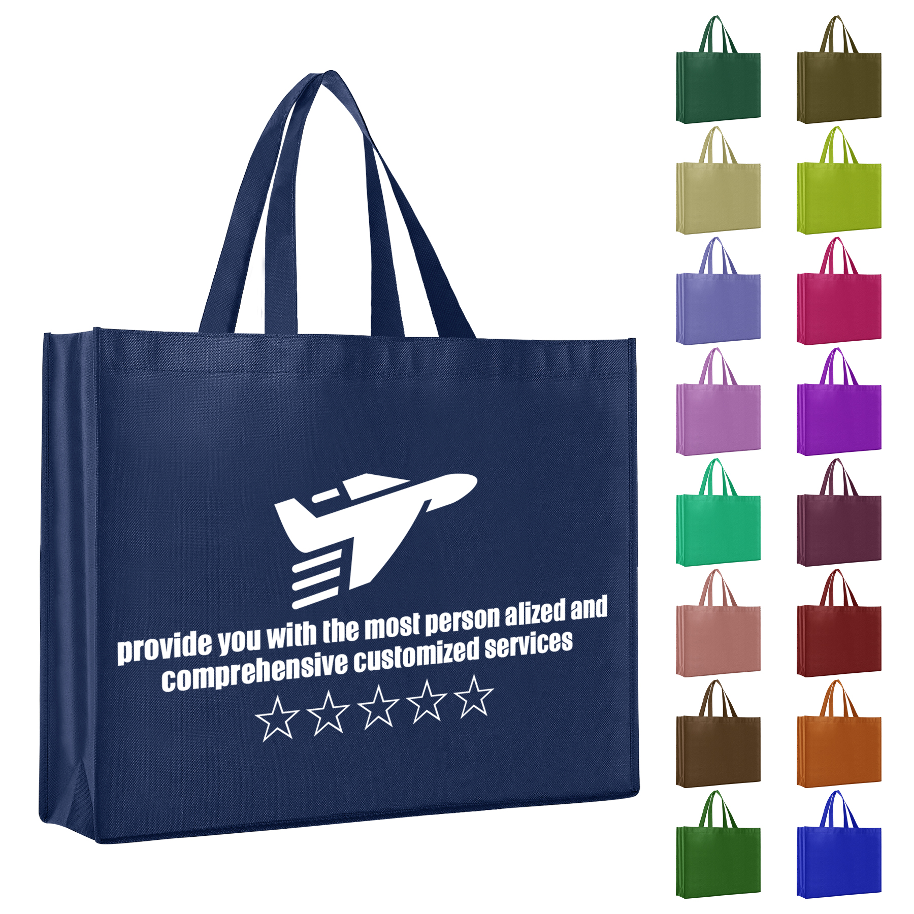 FlyFlyPromos - Non-Woven Polypropylene Grocery Tote - Promotional Product