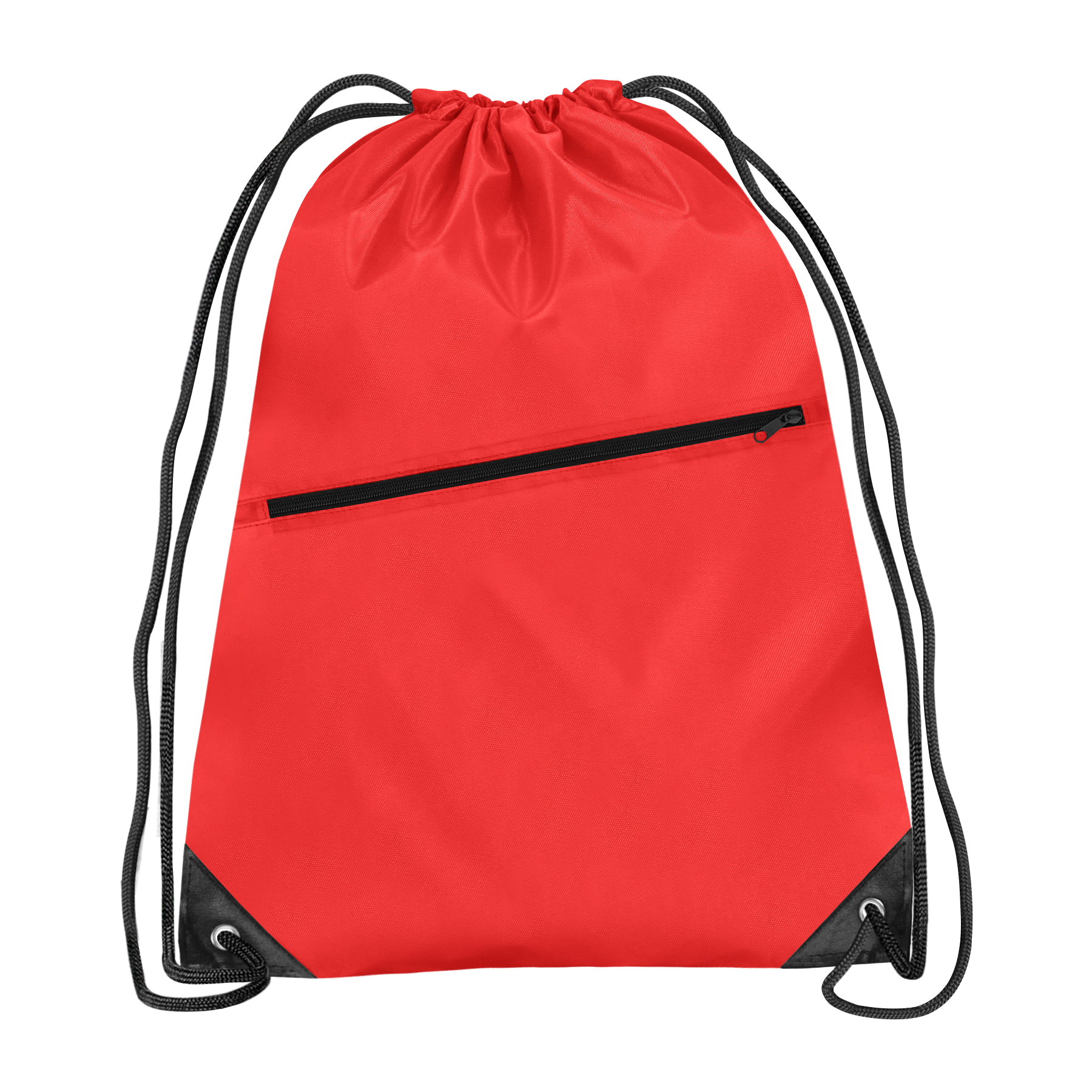 FlyFlyPromos - Polyester Drawstring Backpack with Front Zipper Image 5 - Promotional Product