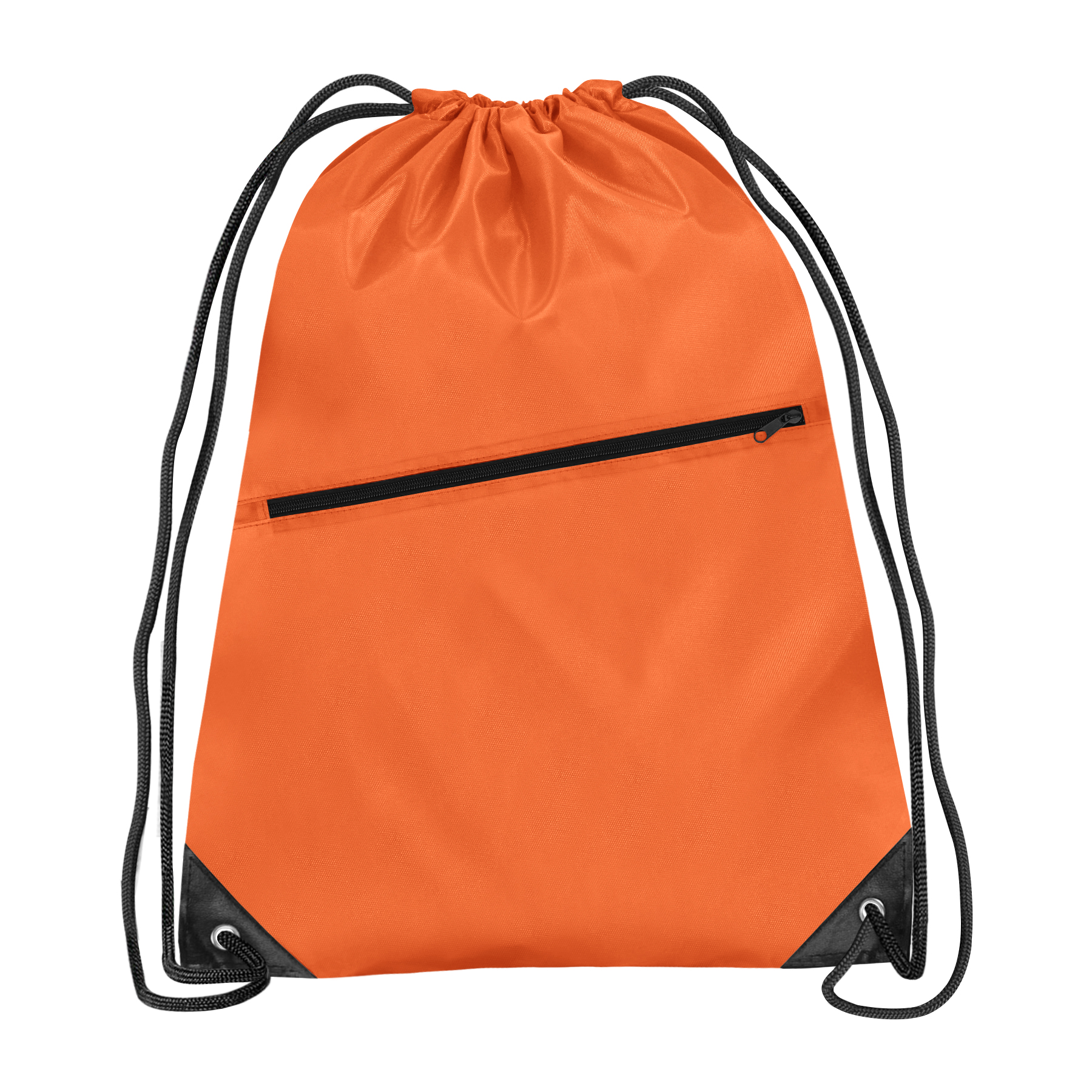 FlyFlyPromos - Polyester Drawstring Backpack with Front Zipper Image 4 - Promotional Product