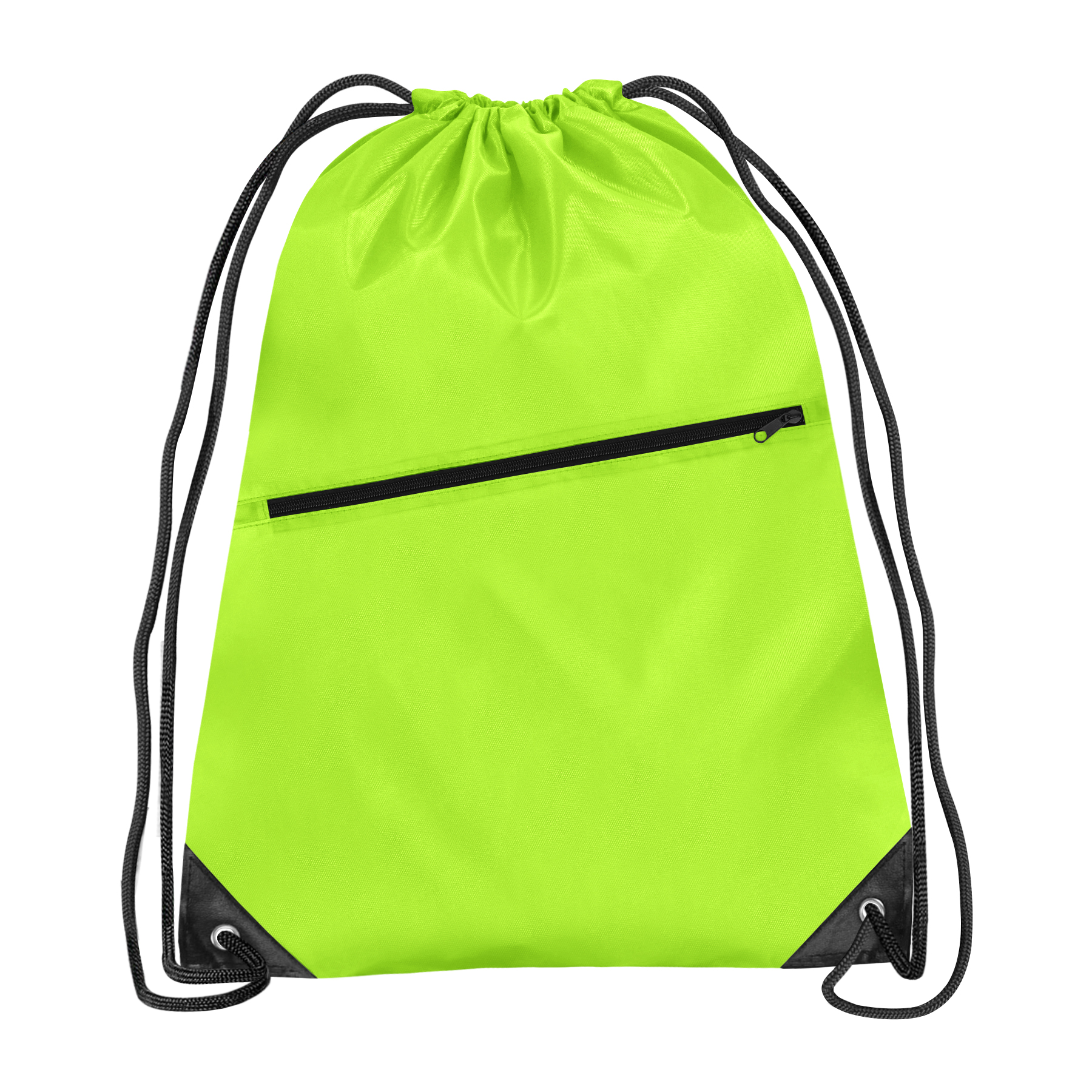 FlyFlyPromos - Polyester Drawstring Backpack with Front Zipper Image 3 - Promotional Product