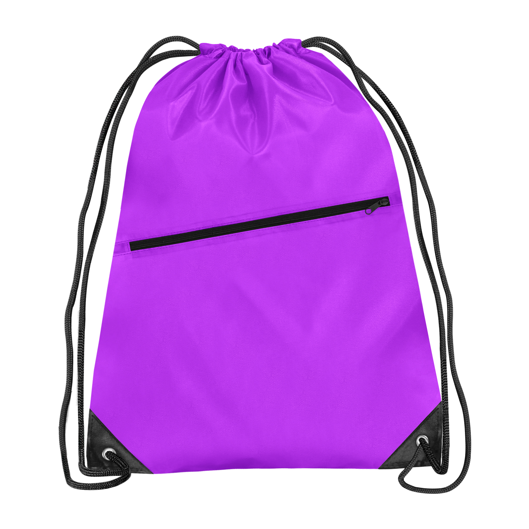 FlyFlyPromos - Polyester Drawstring Backpack with Front Zipper Image 2 - Promotional Product