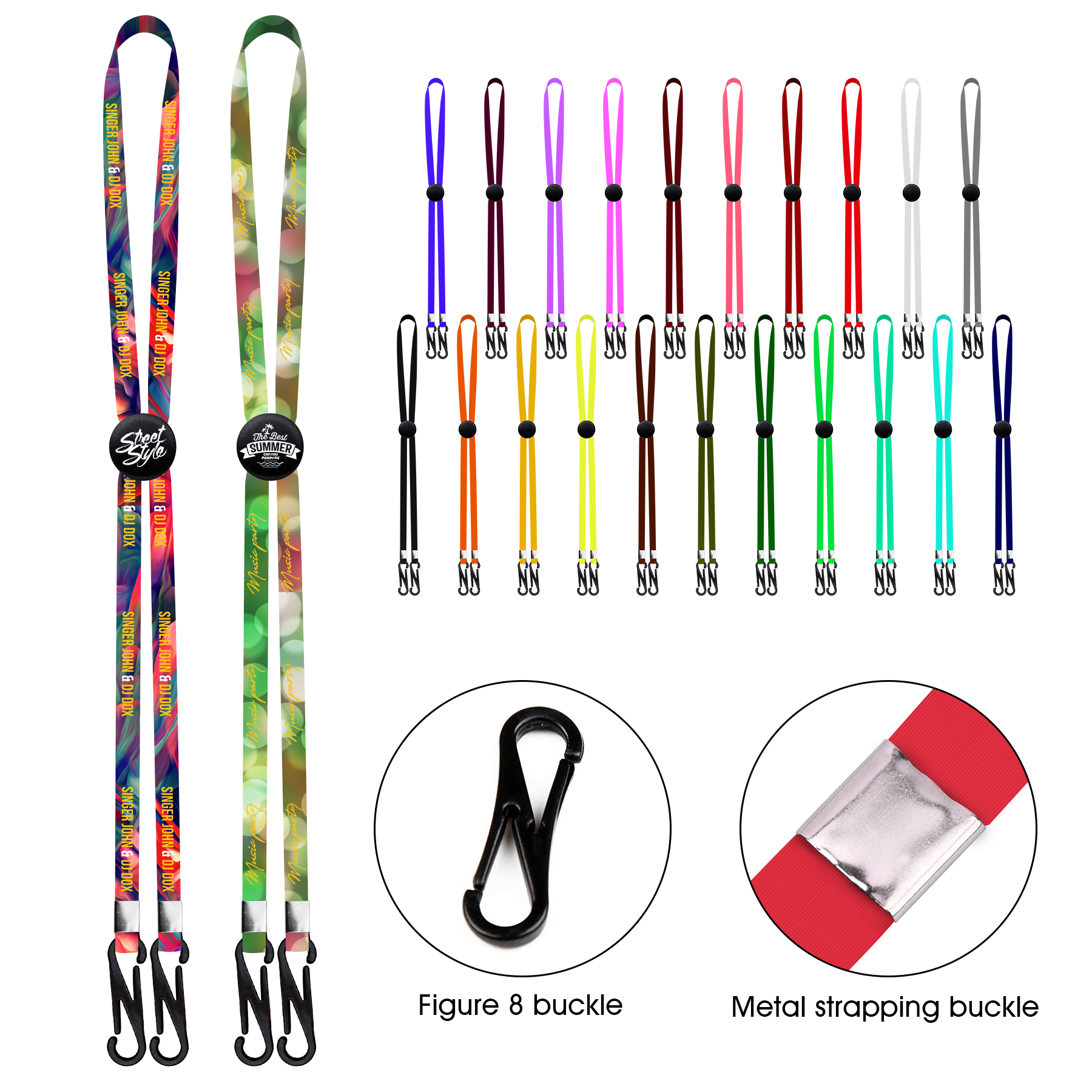 FlyFlyPromos - Dye Sublimation Adjustable Mask Holder Lanyard - Promotional Product