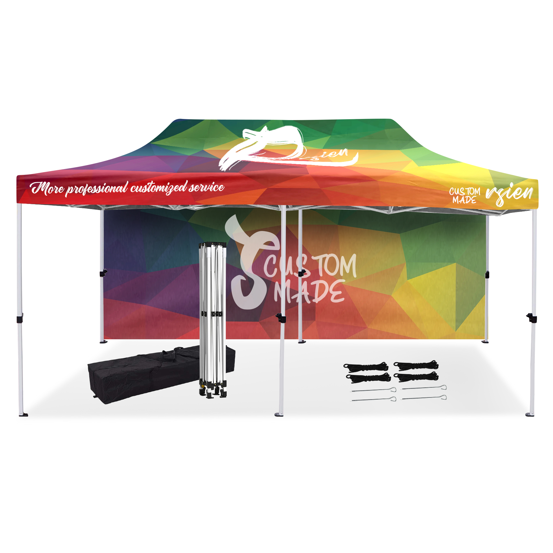 FlyFlyPromos - 10' x 20' Canopy Tent with Back Wall - Promotional Product