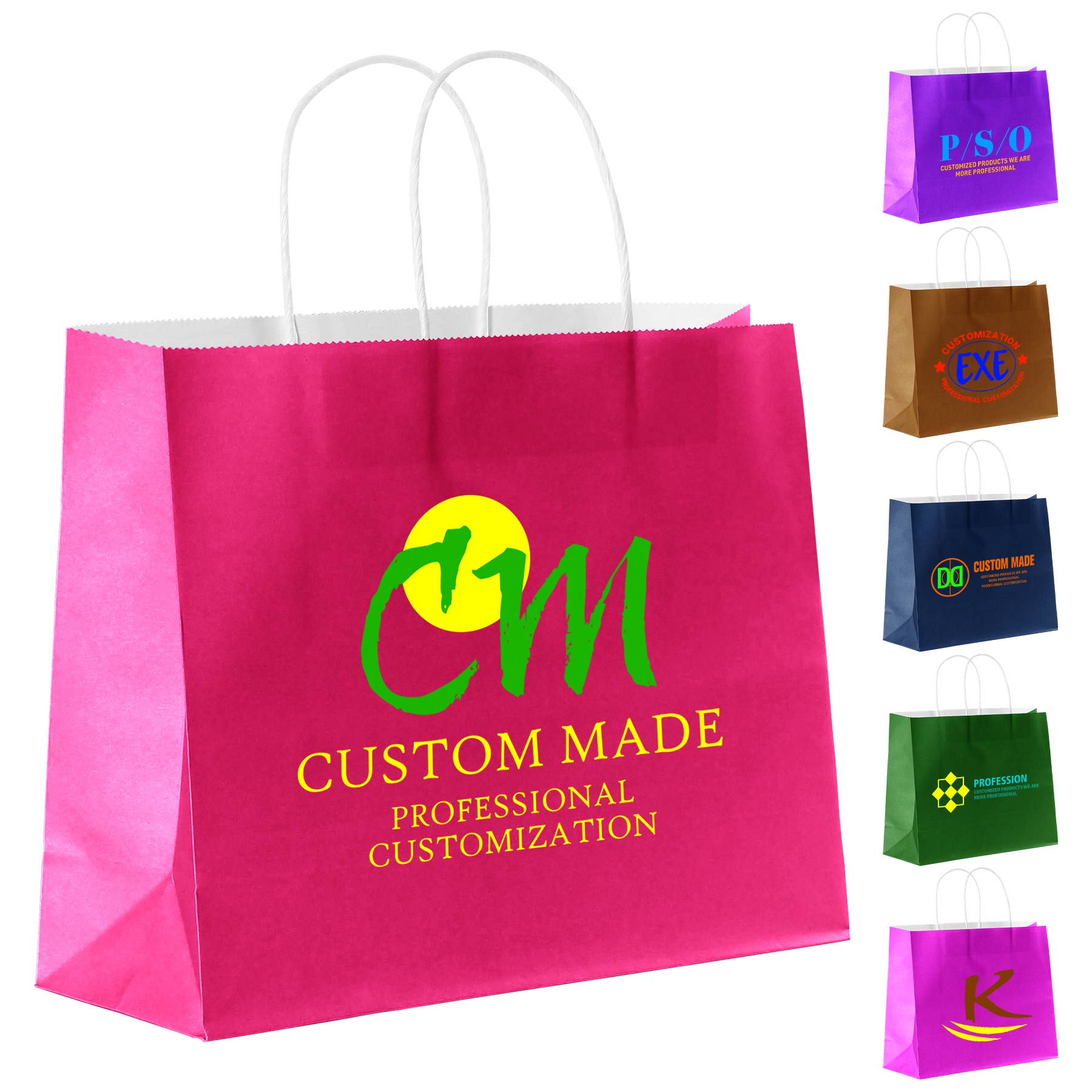FlyFlyPromos - Full Color Paper Shopper Tote Bag - Promotional Product