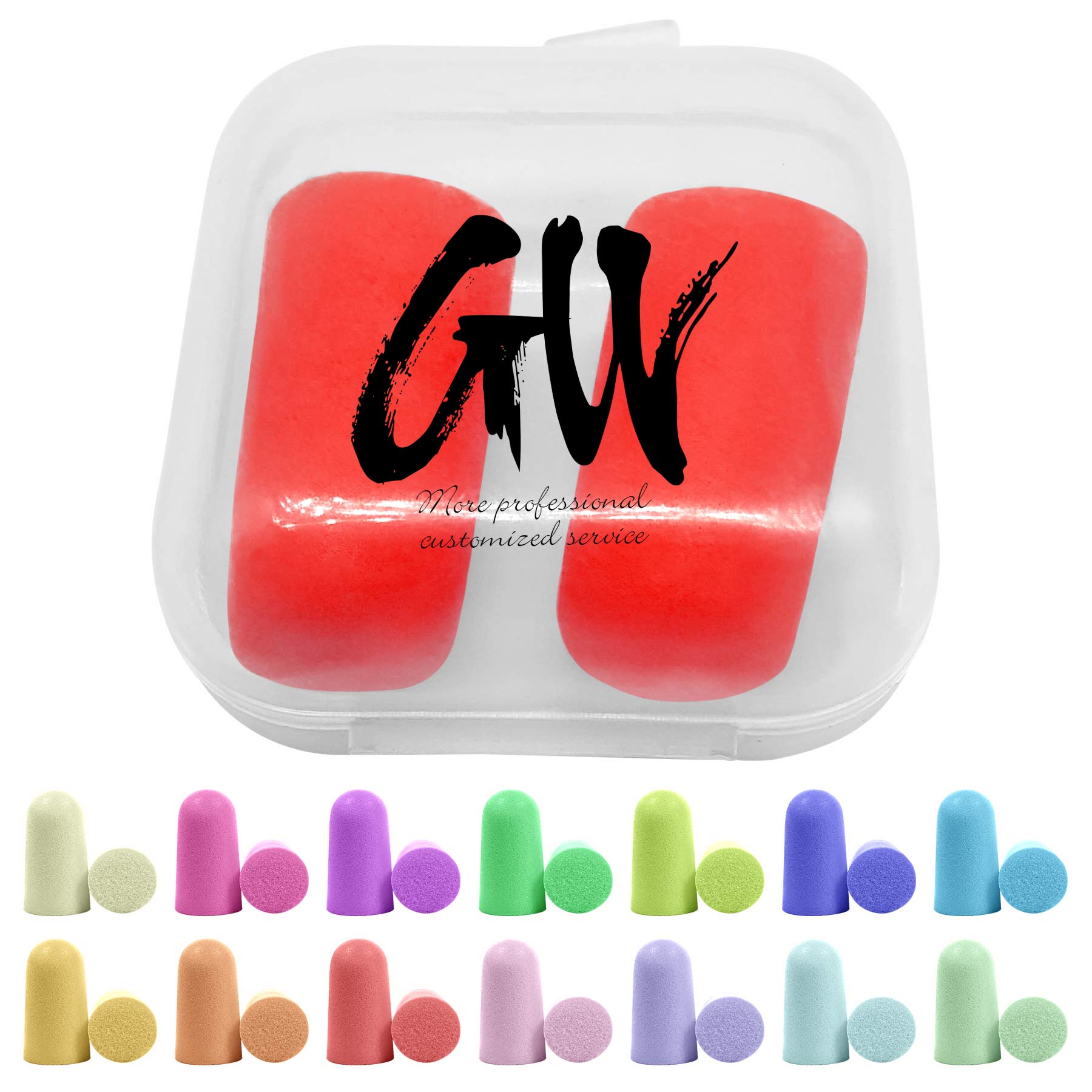 FlyFlyPromos - PU Foam Hearing Protection Earplugs with Case - Promotional Product