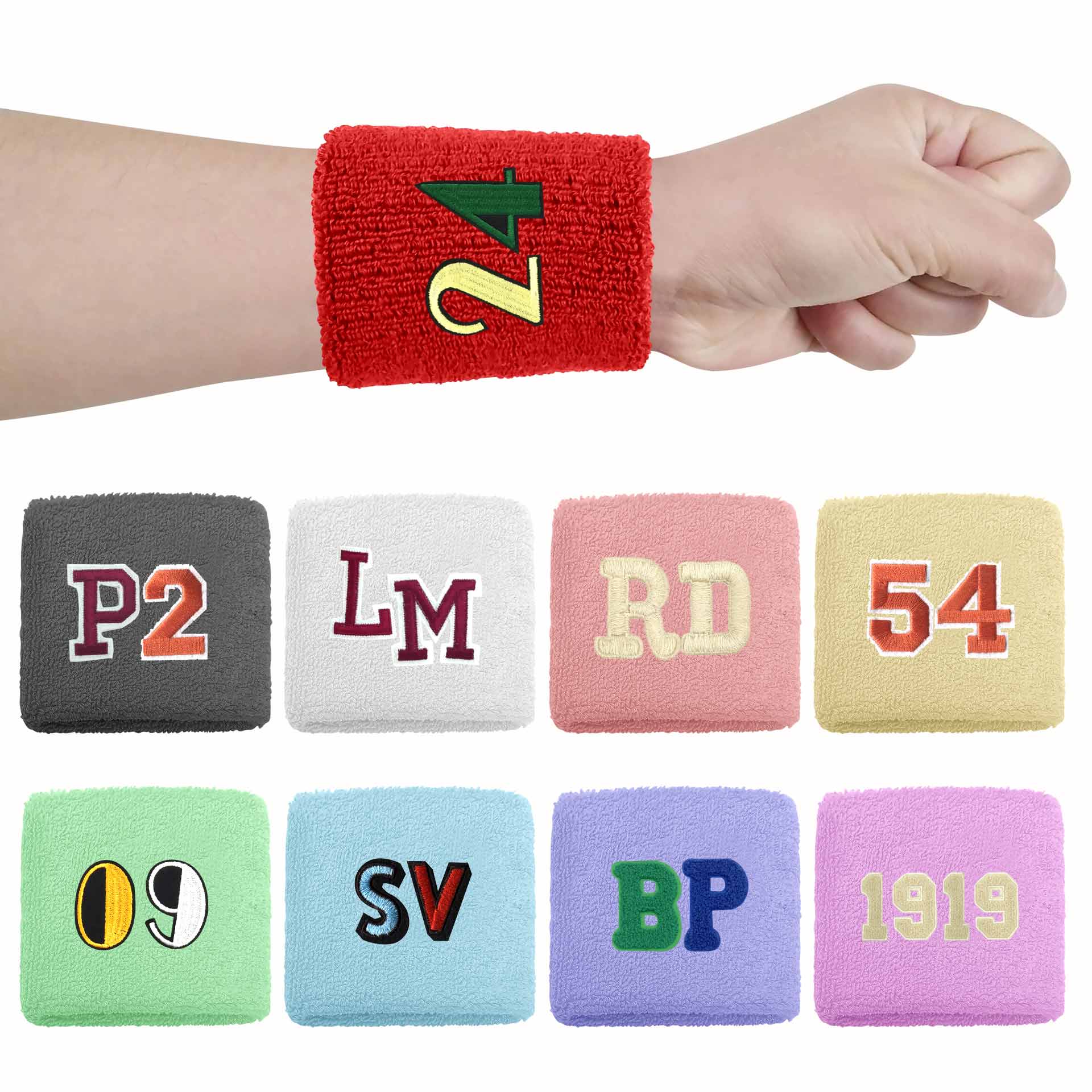 FlyFlyPromos - Athletic Cotton Terry Cloth Wristbands for Gym Sports - Promotional Product