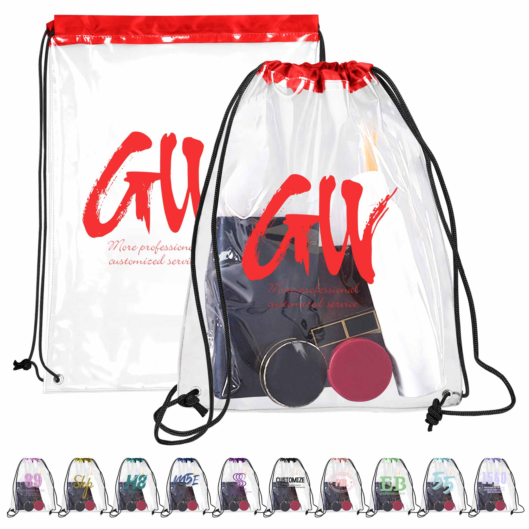 FlyFlyPromos - Clear PVC Drawstring Backpack - Promotional Product