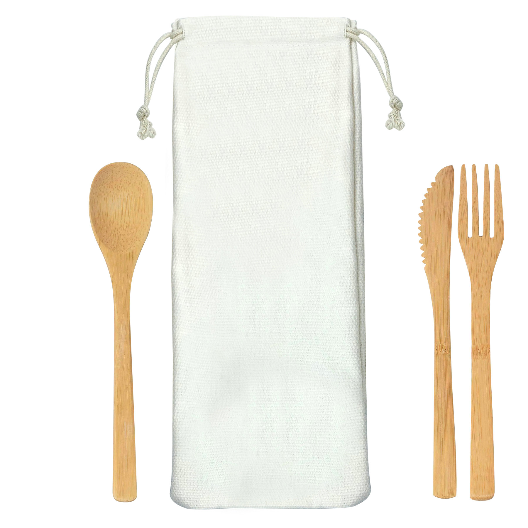 FlyFlyPromos - Bamboo Utensil Set Dinnerware Image 2 - Promotional Product